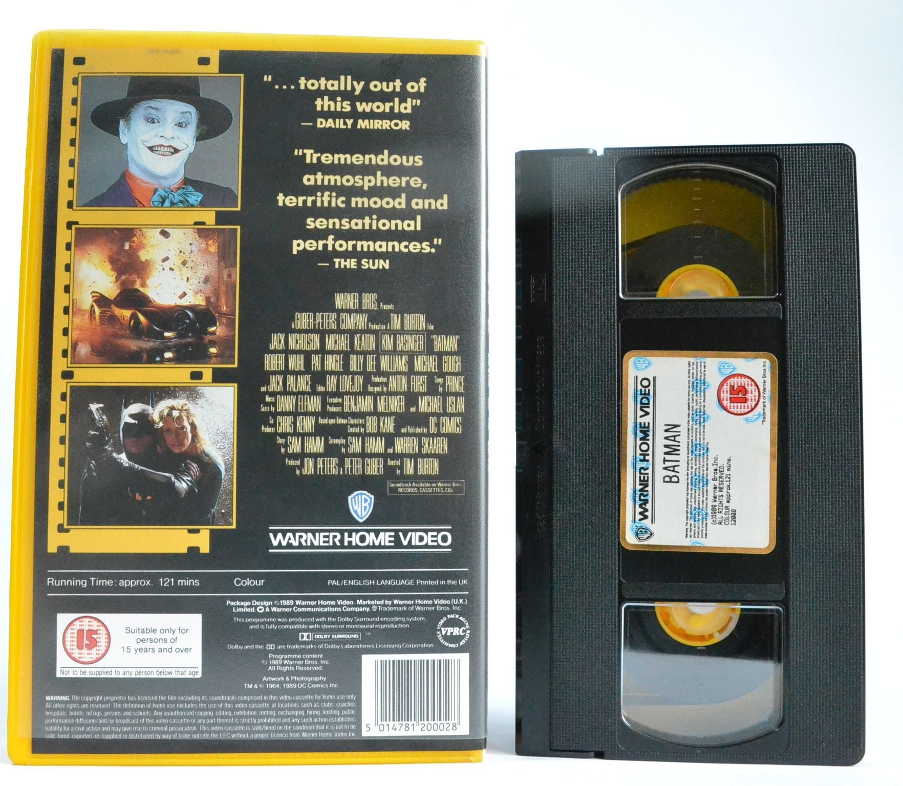 Batman, Large Box, Jack Nicholson, Michael Keaton, 1989 Action, VHS ...