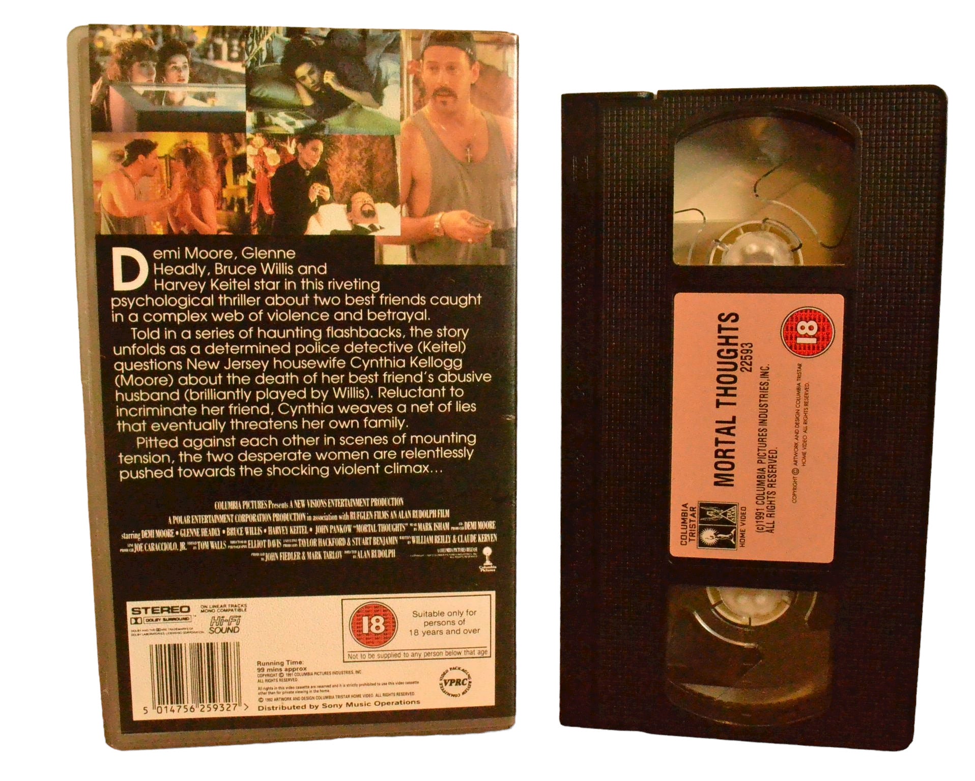 Mortal Thoughts - Demi Moore - Columbia TriStar Home Video - Action - Pal - VHS-