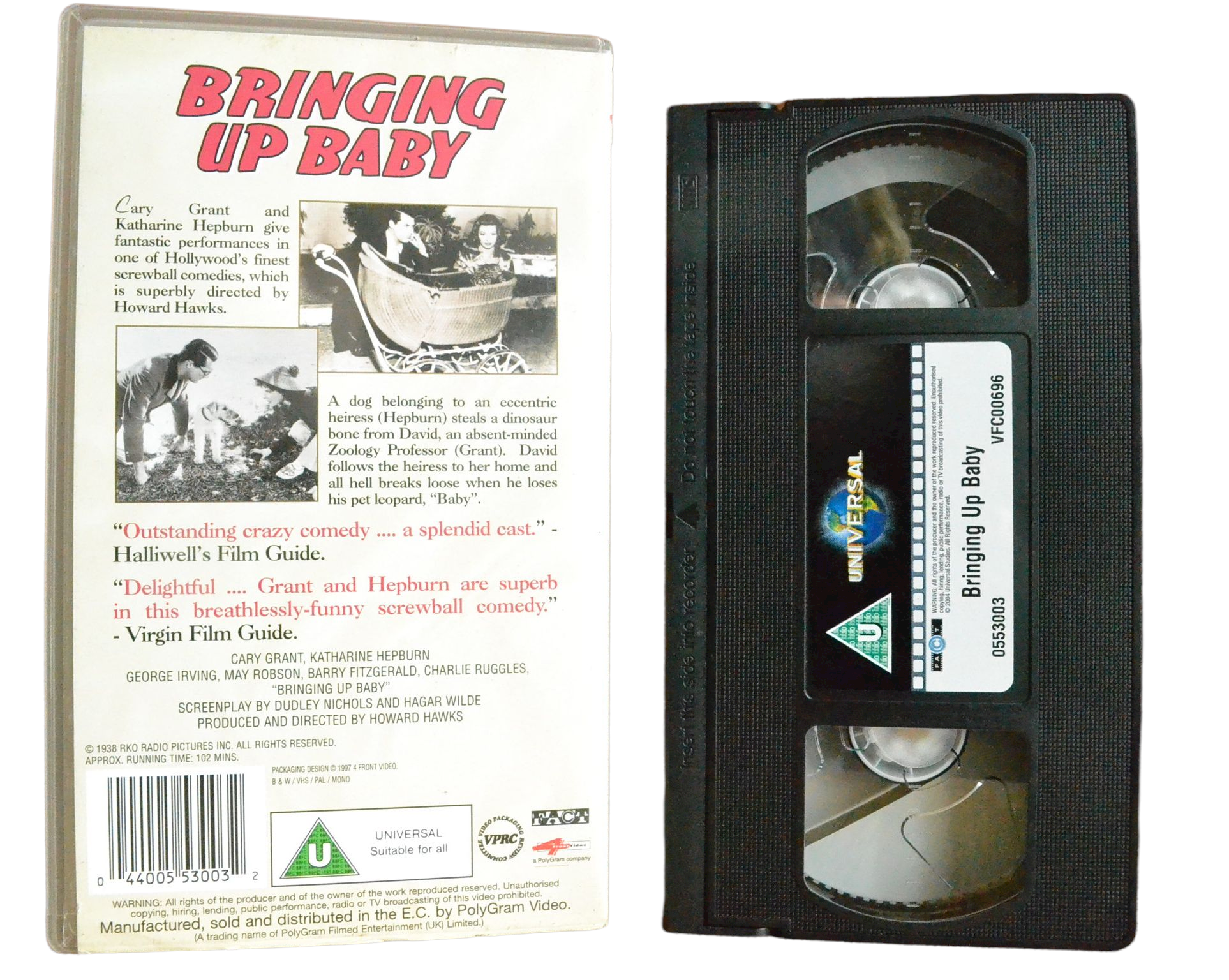 Bringing Up Baby - Cary Grant - 4Front Video - Vintage - Pal VHS-