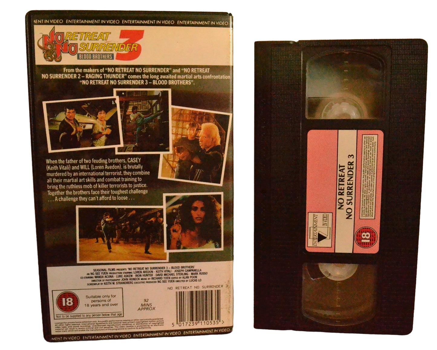 No Retreat No Surrender 3 - Loren Avedon - Entertainment in Video - Action - Pal - VHS-