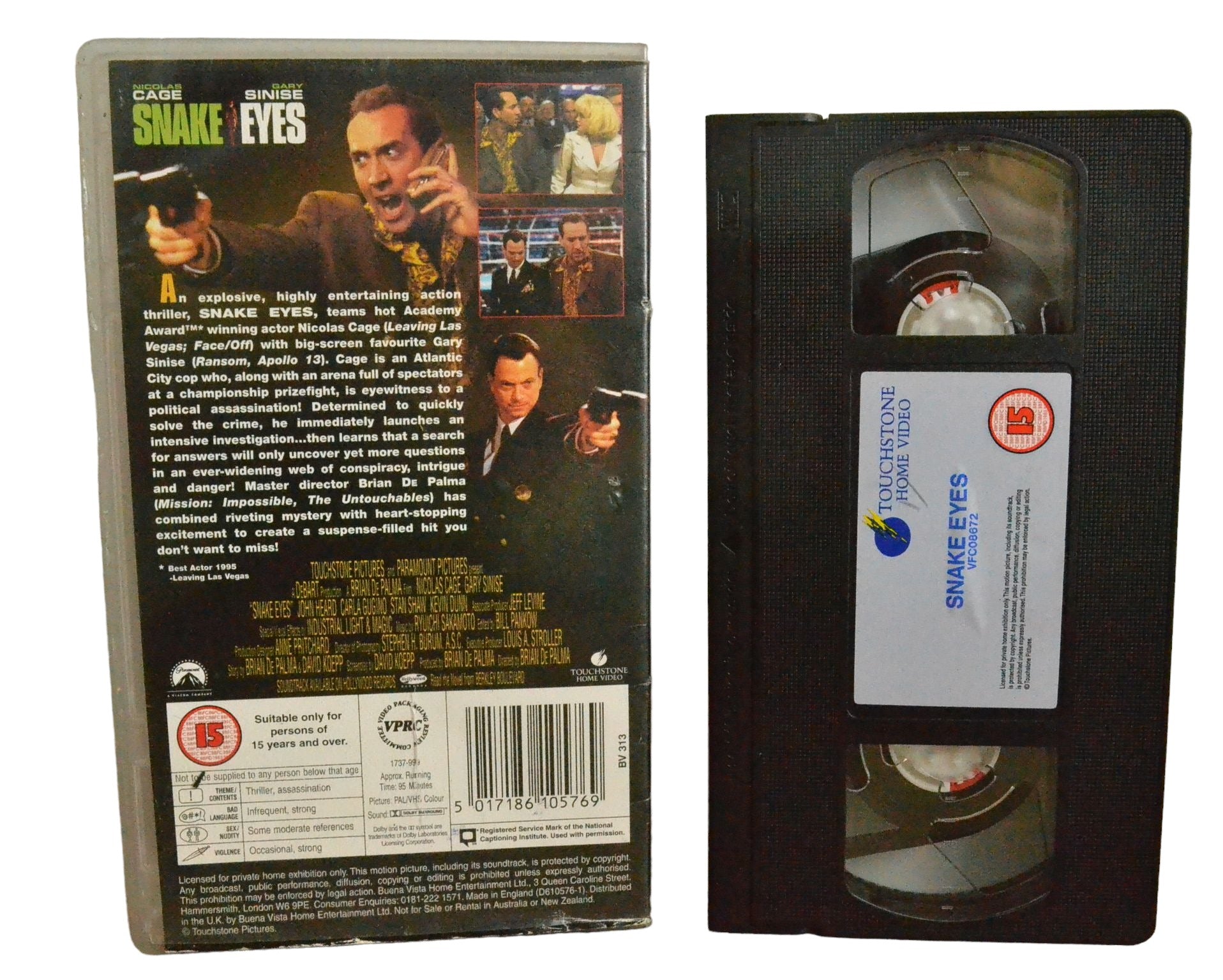 Snake Eyes - Nicolas Cage - Touchstone Home Video - VFC08672 - Drama - Pal - VHS-