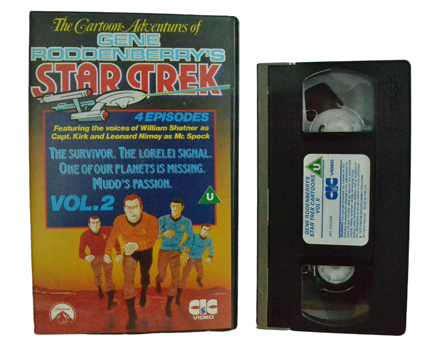 Gene Rodenberry's Star Trek Cartoons Vol II - William Shatner - CIC Video - Vintage - Pal VHS-