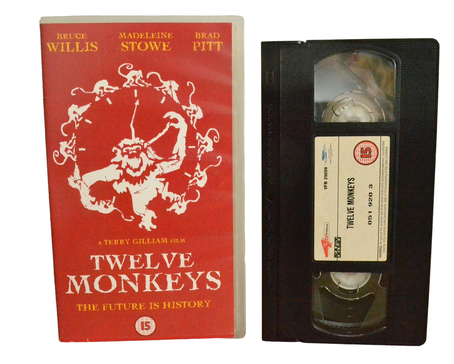 Twelve Monkeys (The Future is History) - Bruce Willis - Front Video - VFB29209 - Sci-Fi - Pal - VHS-