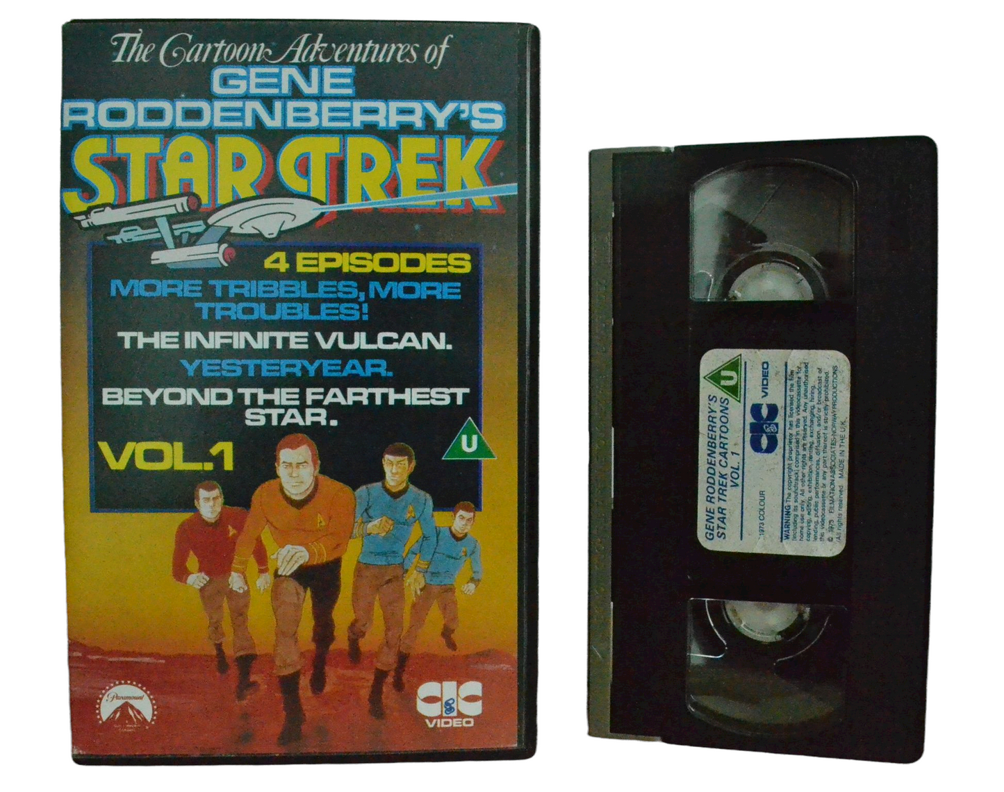 Gene Rodenberry's Star Trek Cartoons Vol I - William Shatner - paramount - Vintage - Pal VHS-