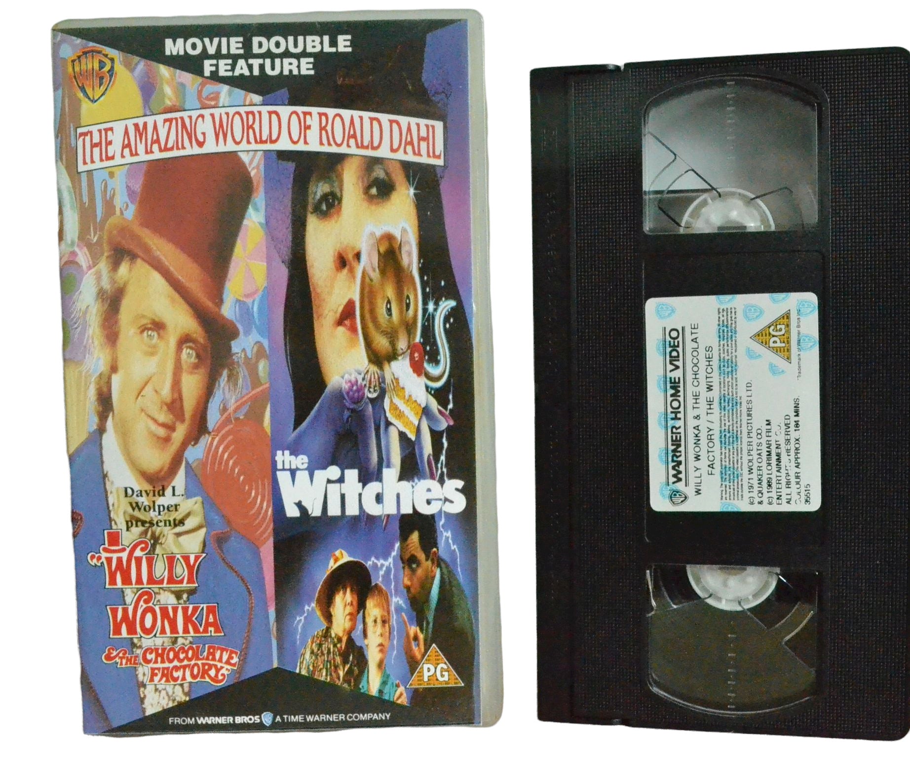 Willy Wonka & The Chocolate Factory / The Witches - Gene Wilder - Warner Home Video - Children's - Pal VHS-