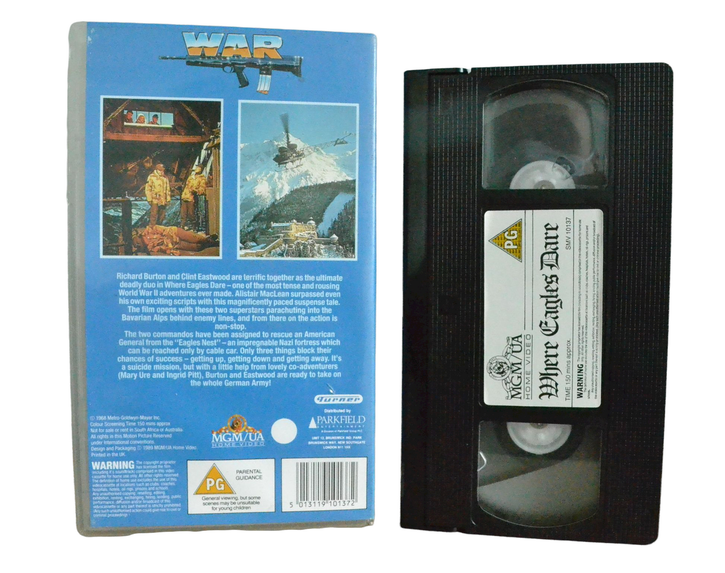 Where Eagles Dare - Richard Burton - MGM/UA Home Video - Vintage - Pal VHS-