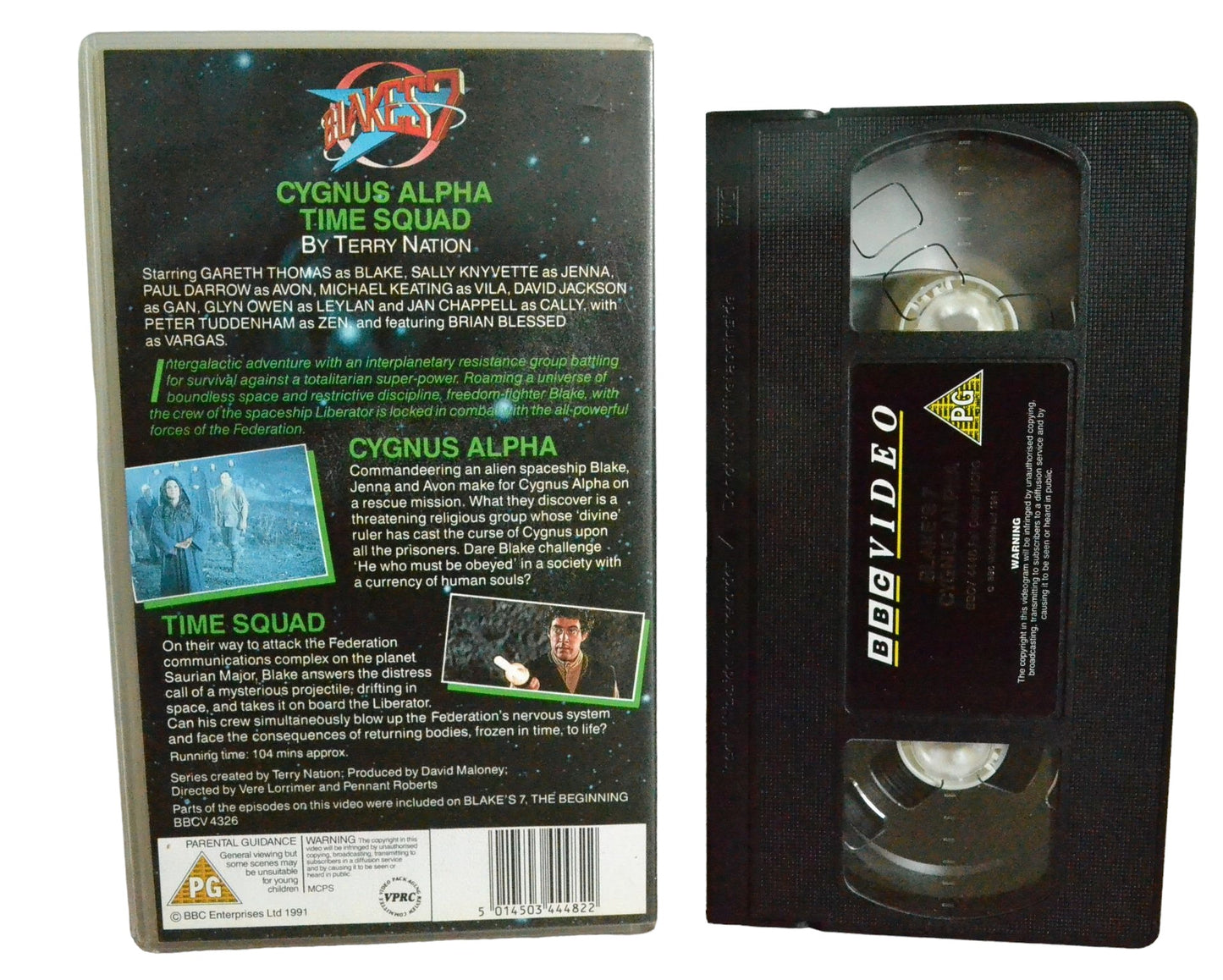 Blake's 7 : Cygnus Alpha / Time Squad - Gareth Thomas - BBC Video - BBCV4448 - Sci-Fi - Pal - VHS-