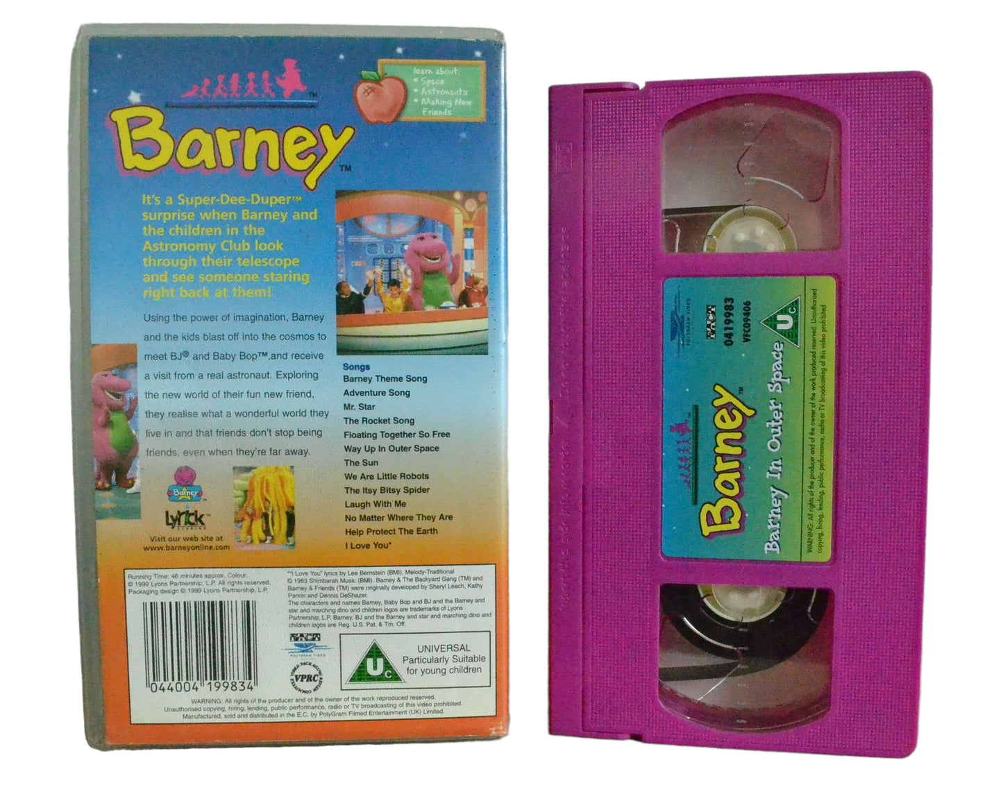 Barney In Outer Space - Polygram Video - Childrens - Pal VHS-