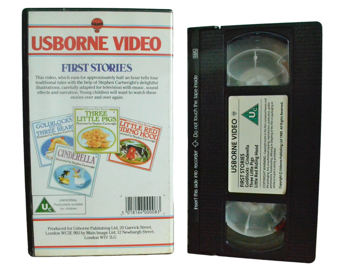 First Stories (Goldilocks, Cinderella, Three Little Pigs, Little Red Riding Hood) - Usborne Video - Childrens - Pal VHS-