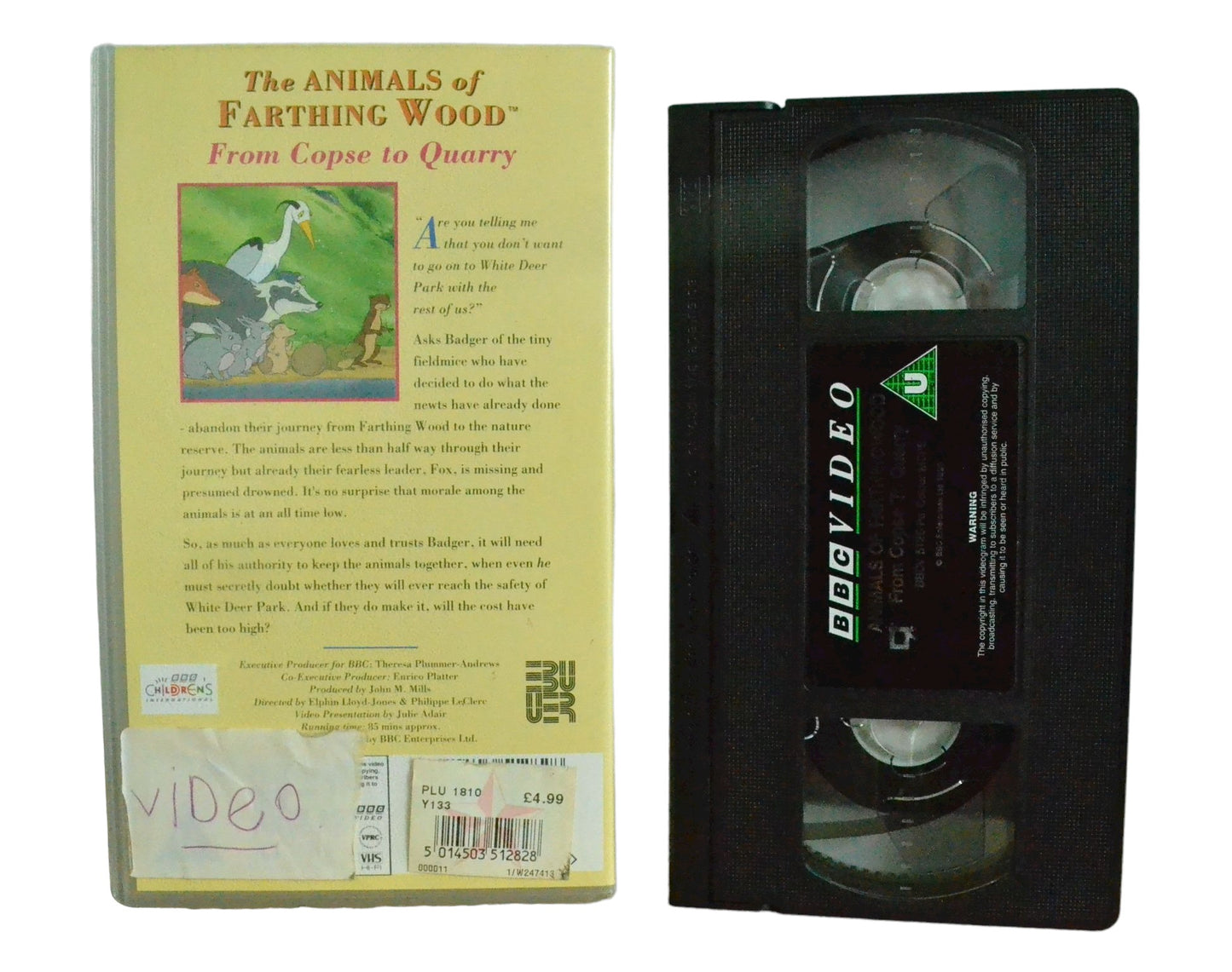 The Animals Of Farthing Wood From Copse To Quarry - BBC Video - Childrens - Pal VHS-