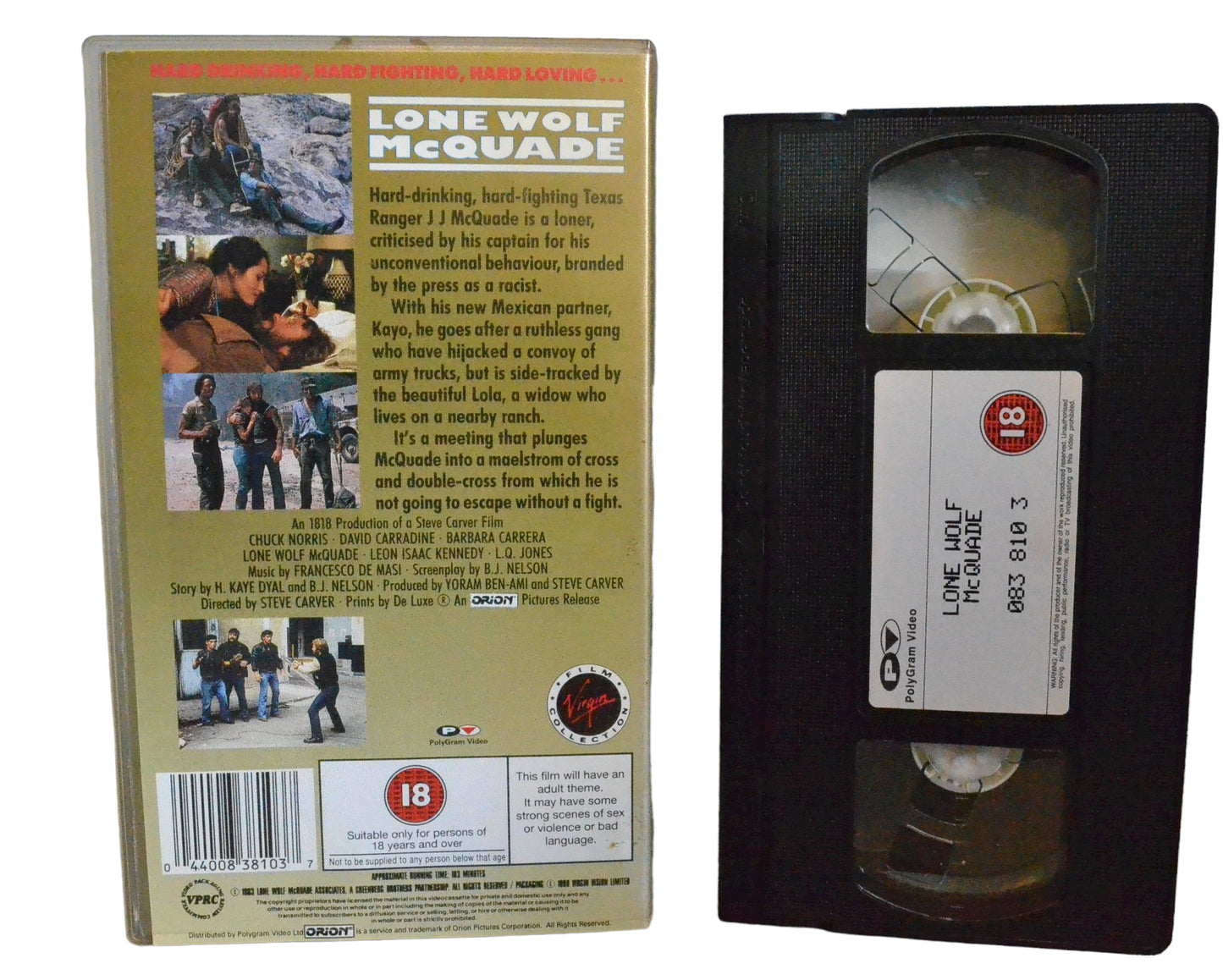 Lone Wolf Mcquade - Chuck Norris - 4 Front Video - Action - Pal - VHS-
