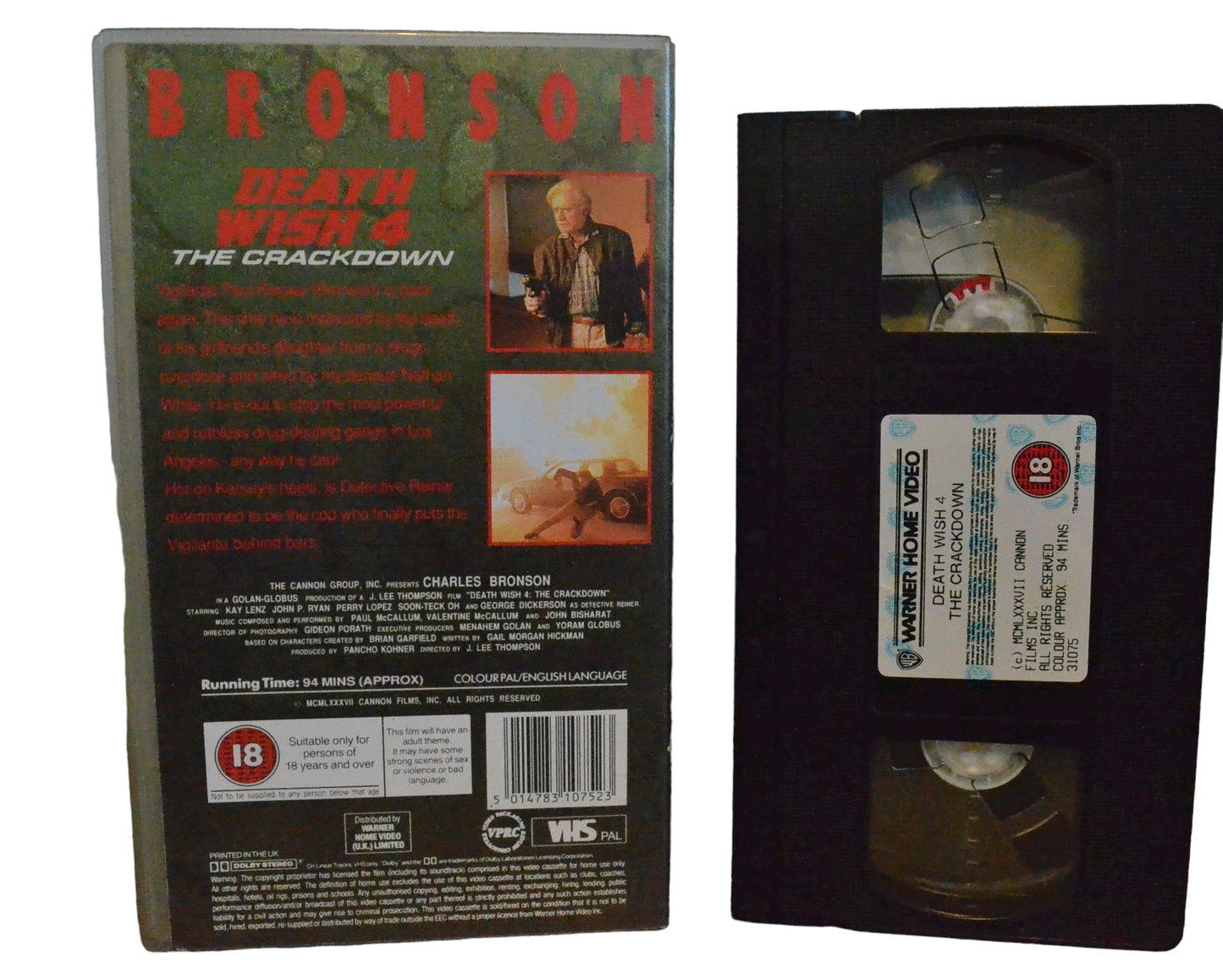 Death Wish 4 - The Crackdown - Charles Bronson - Warner Home Video - Action - Pal - VHS-
