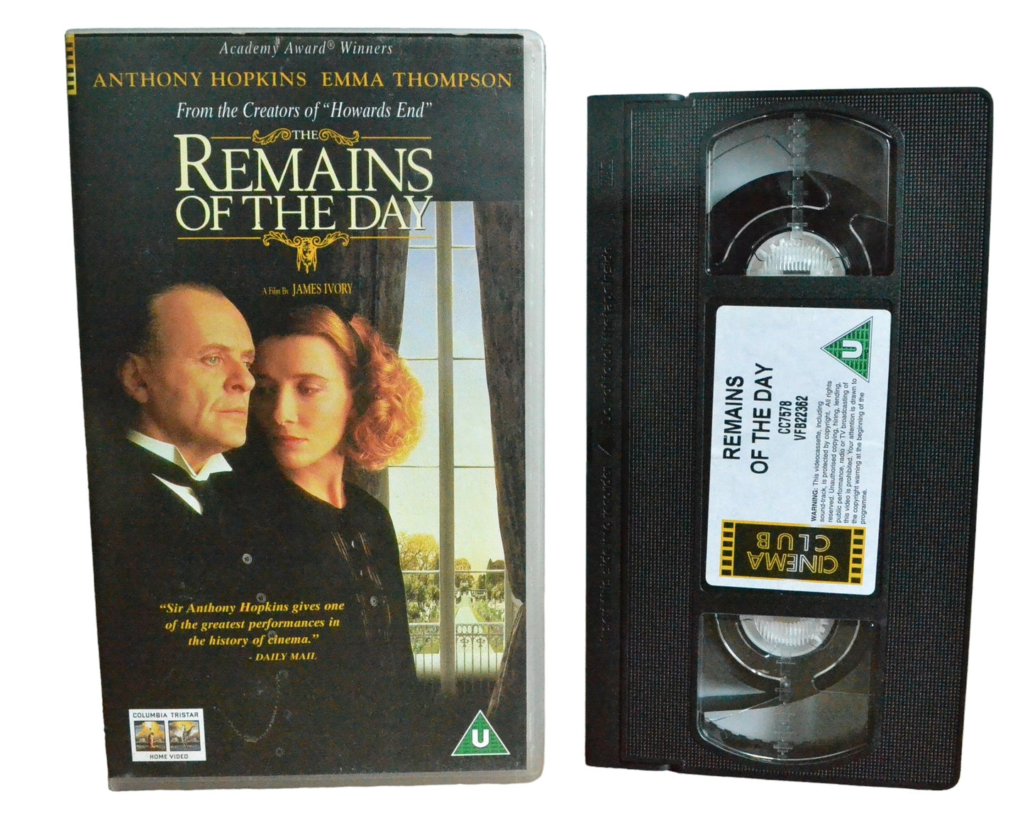 Remains Of The Day - Anthony Hopkins - Cinema Club - CC7578 - Drama - Pal - VHS-