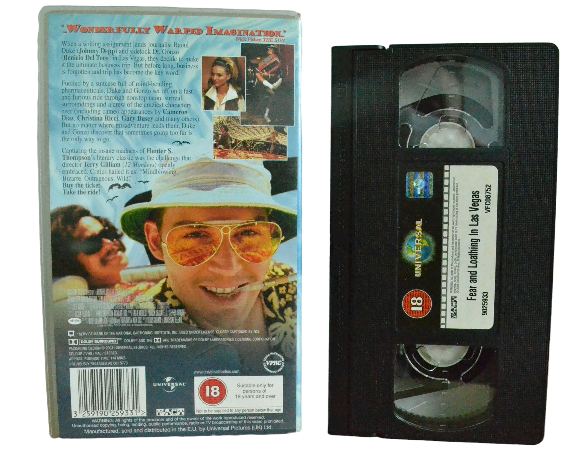 Fear And Loathing In Las Vegas - Johnny Depp - Universal - Vintage - Pal VHS-
