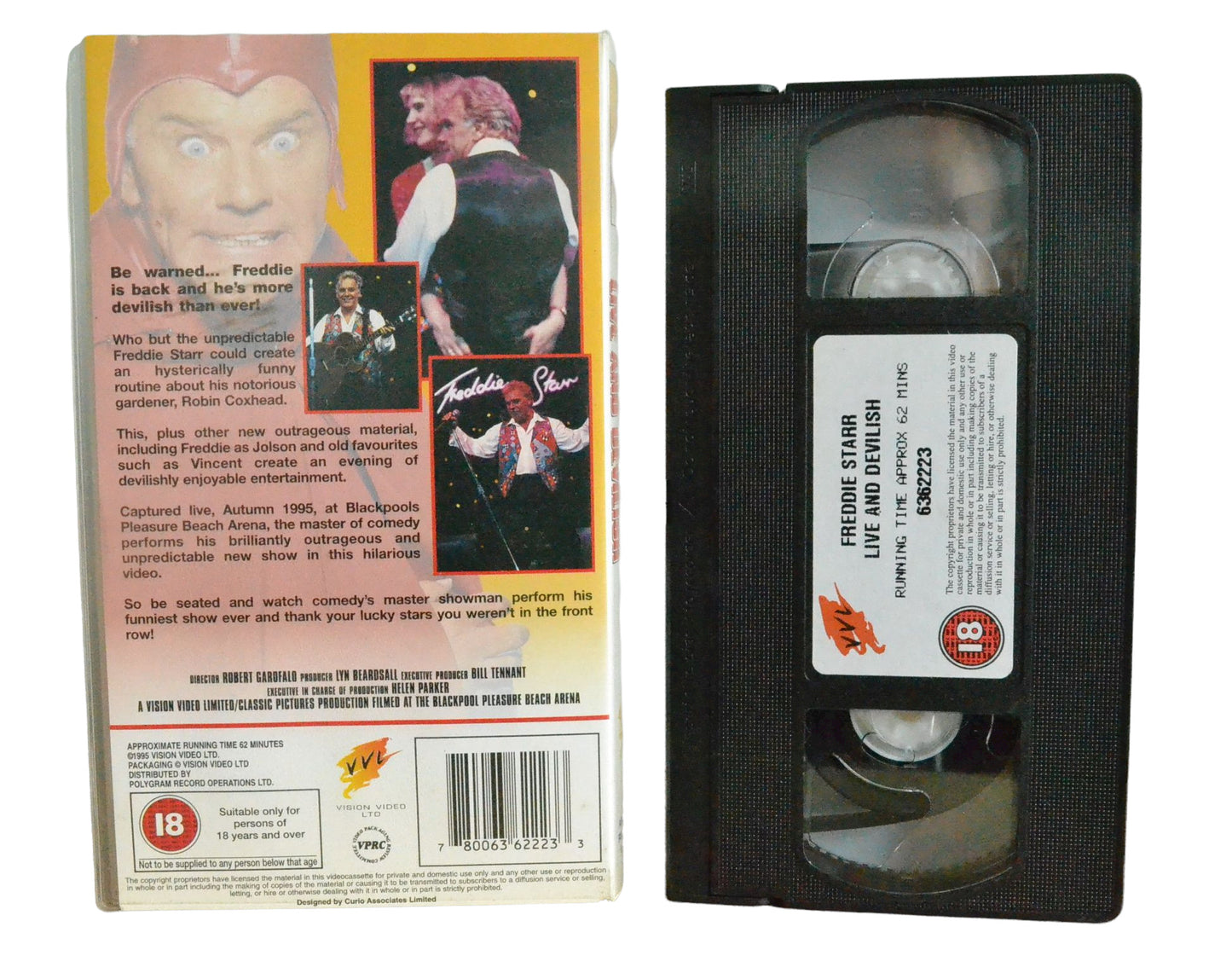 Freddie Starr - Live And Devilish - Freddie Starr - VVL - Comedy - Pal VHS-