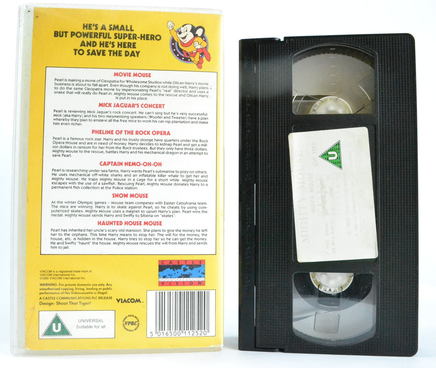 The New Adventures Of Mighty Mouse (1990): 6 Full Cartoon Stories - Kid’s VHS-