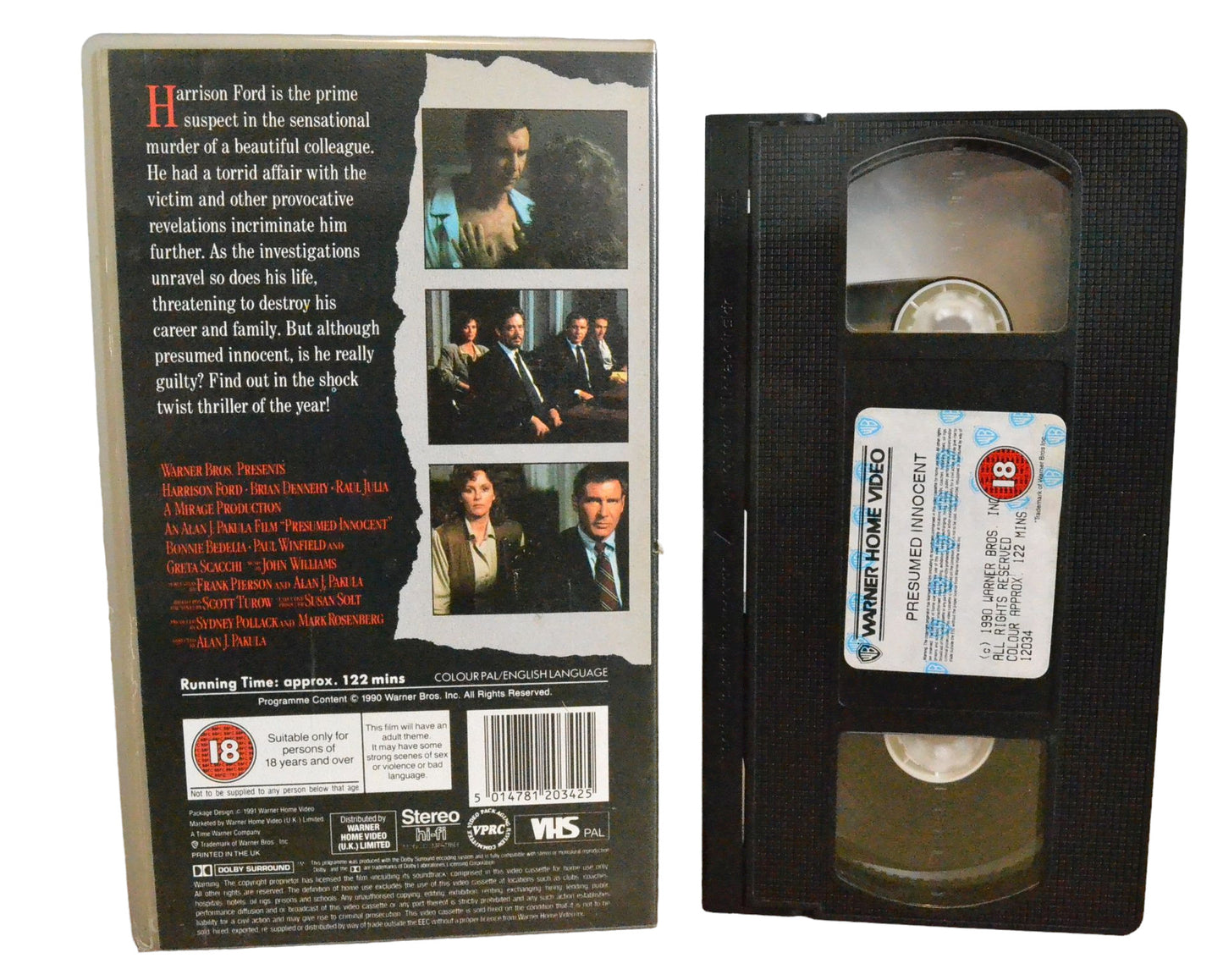 Presumed Innocent - Harrison Ford - Warner Home Video - Action - Pal - VHS-