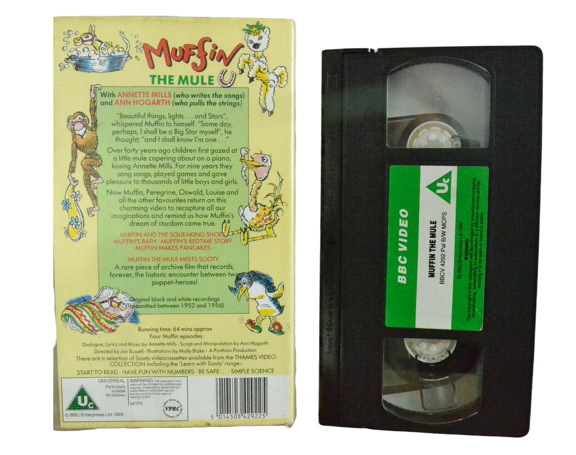 Muffin The Mule - Annette Mills - BBC Video - Vintage - Pal VHS-