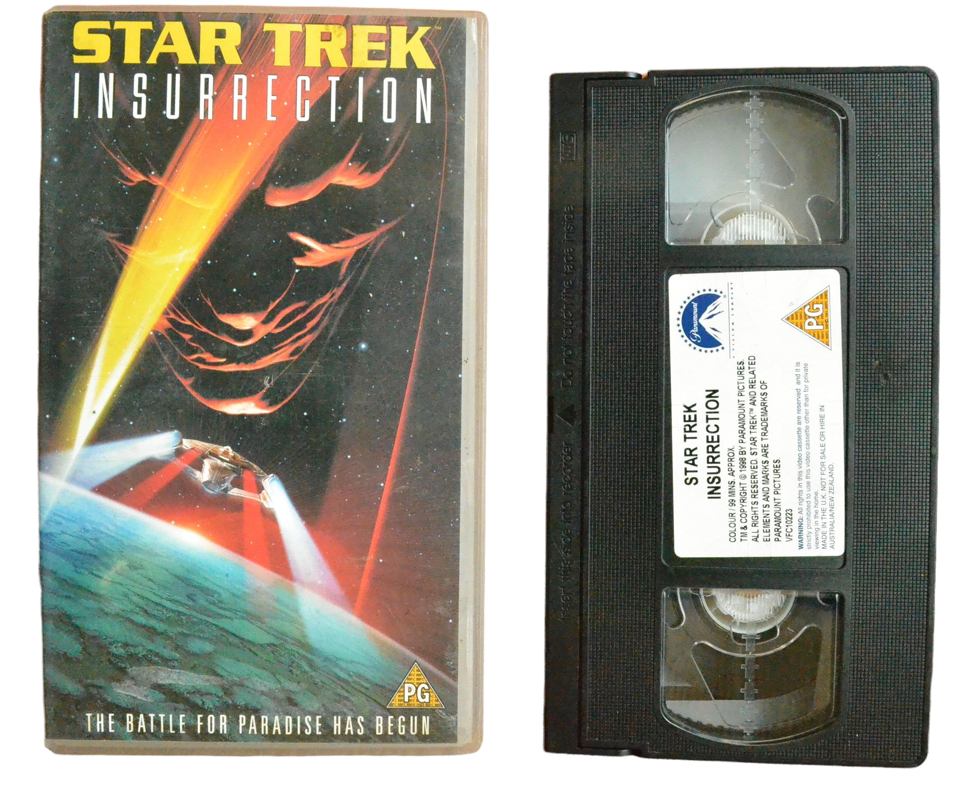 Star Trek Insurrection - Patrick Stewart - Paramount - Vintage - Pal VHS-