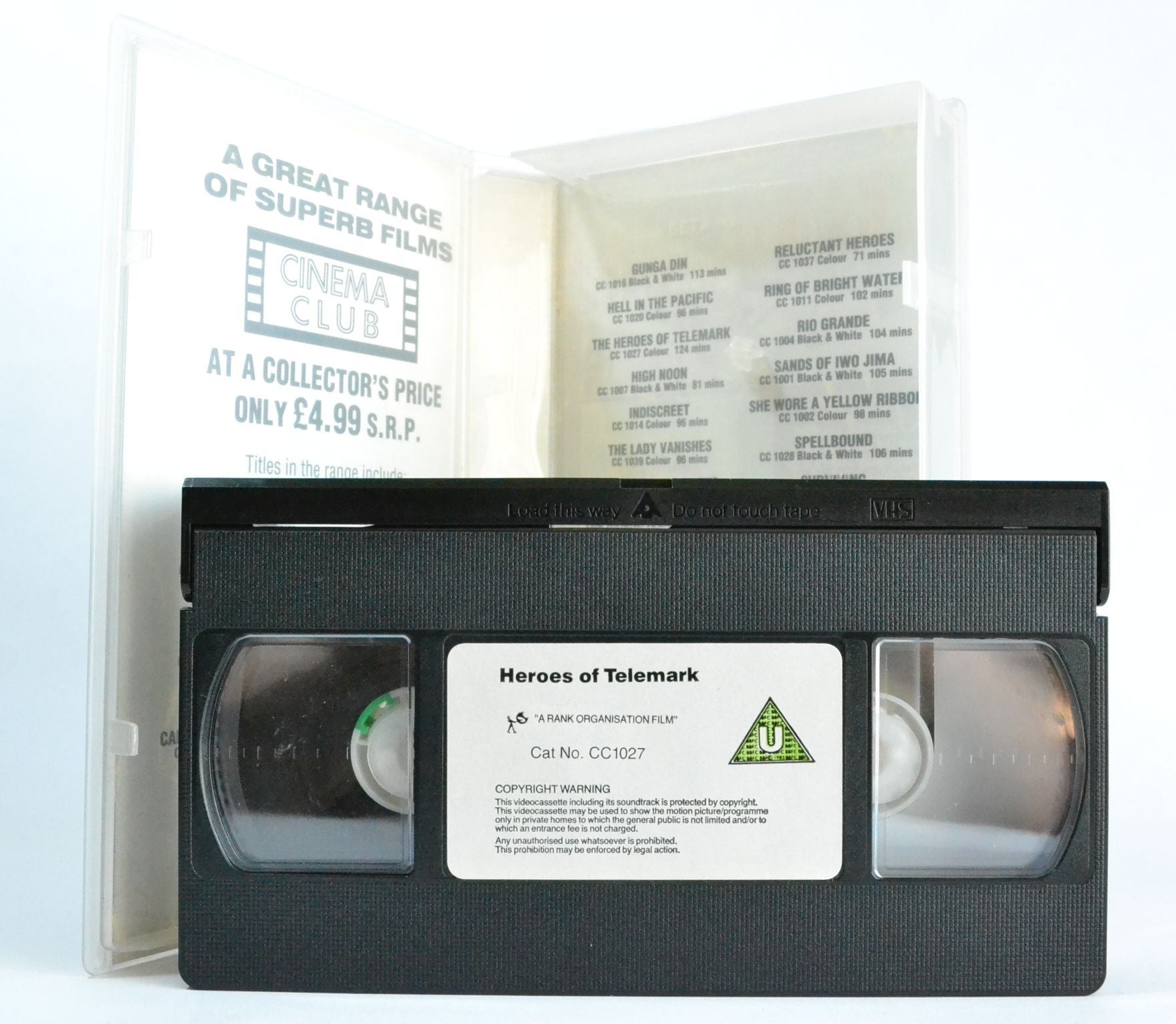 The Heroes Of Telemark: Kirk Douglas - Anthony Mann - Cinema Club (1989) VHS-