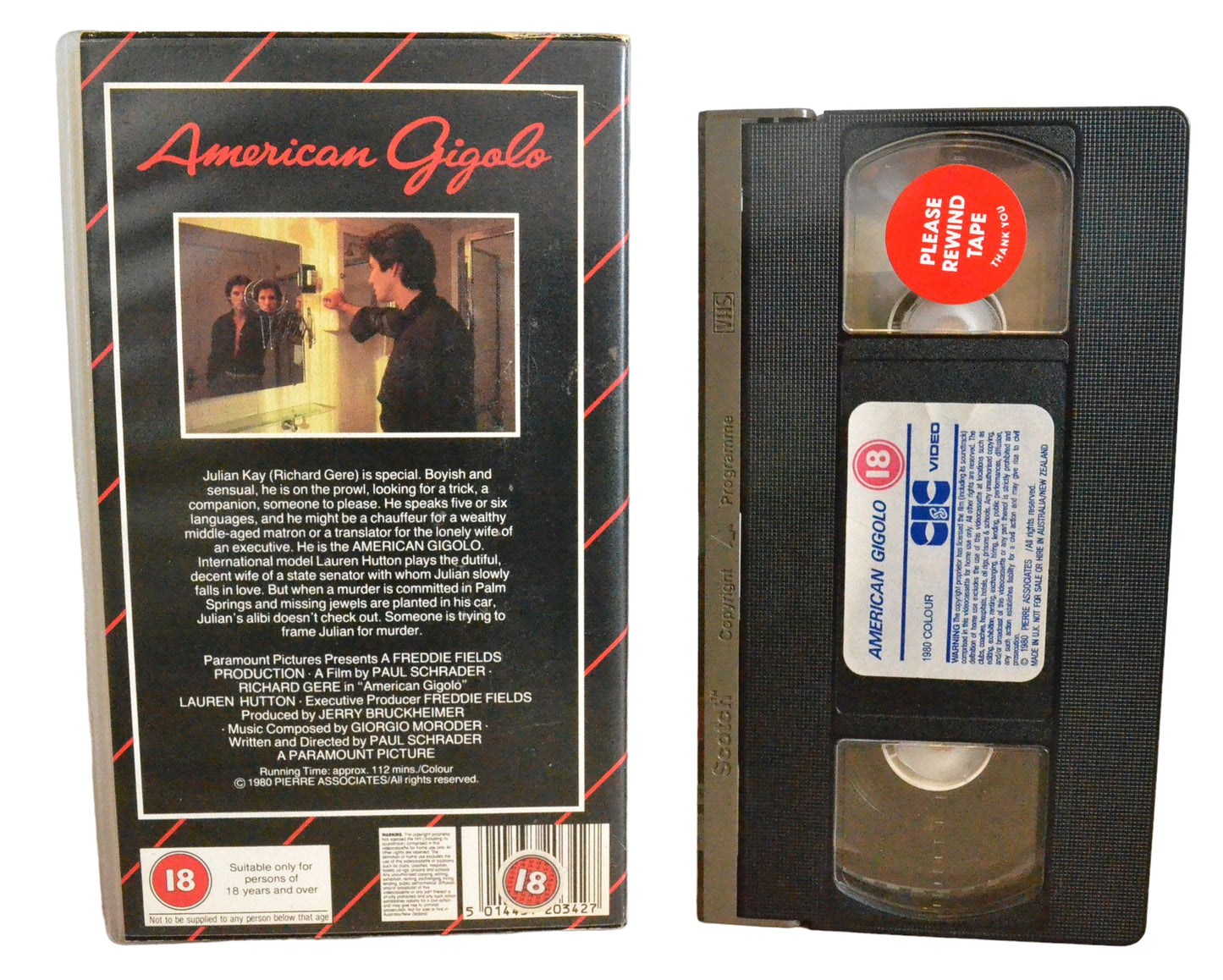 American Gigolo - Jon Bernthal - CIC Video - Precert - Pal - VHS-