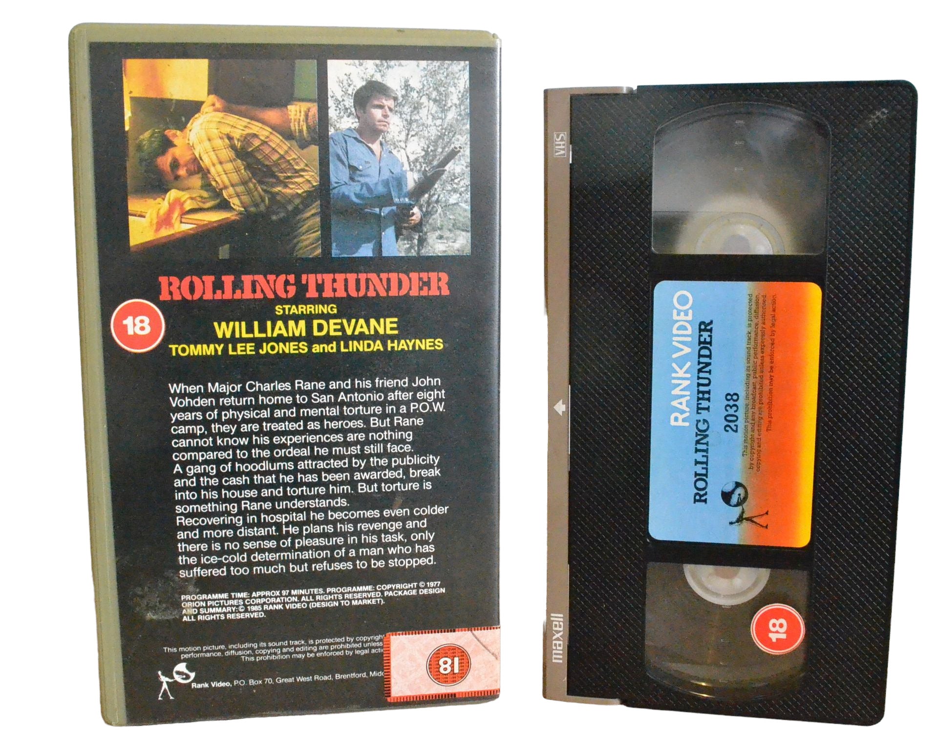 Rolling Thunder - William Devane - Rank Video - Precert - Pal - VHS-