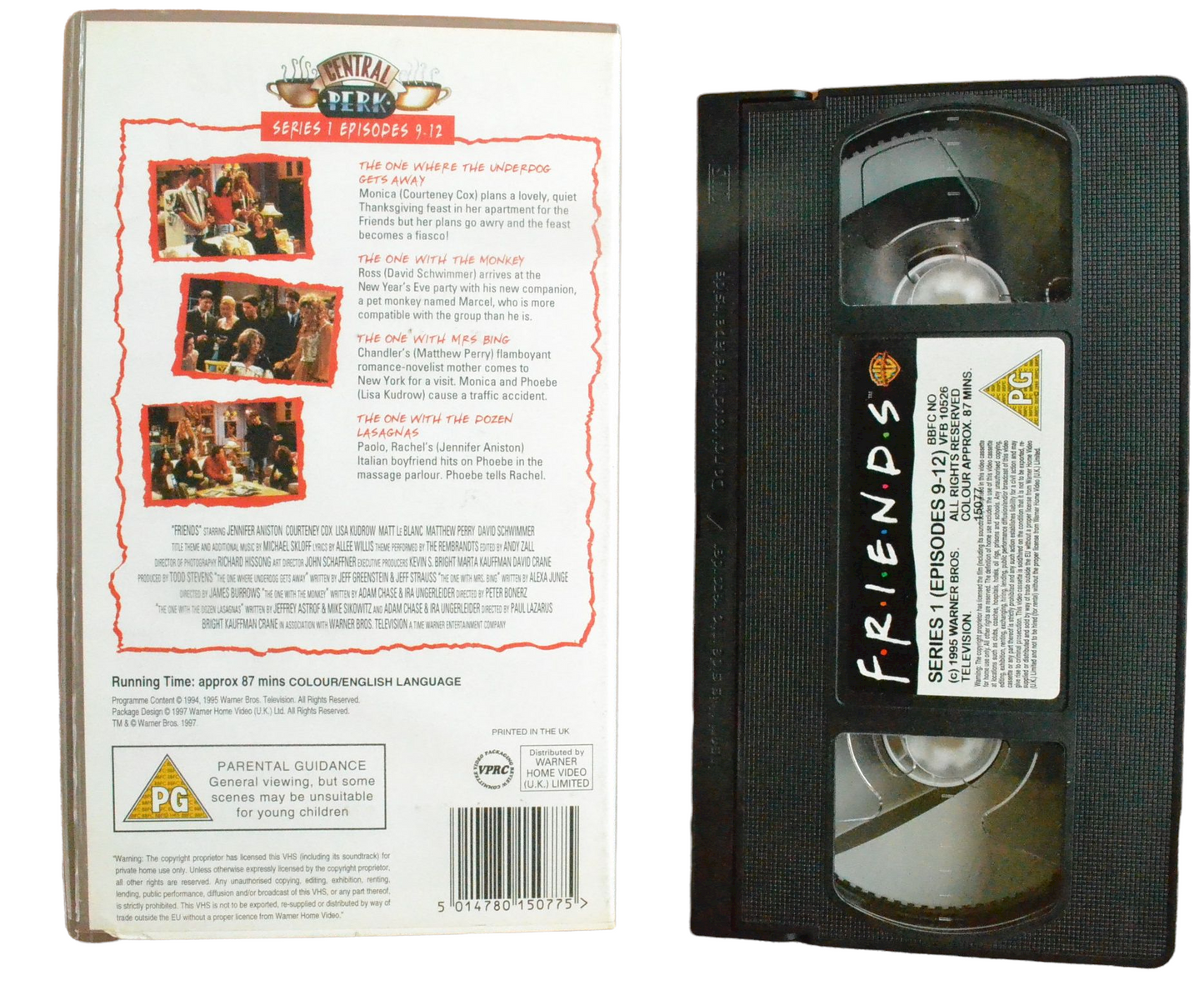 Friends: Series 1 (Episodes 9-12) - Jennifer Aniston - Warner Bros - Vintage - Pal VHS-