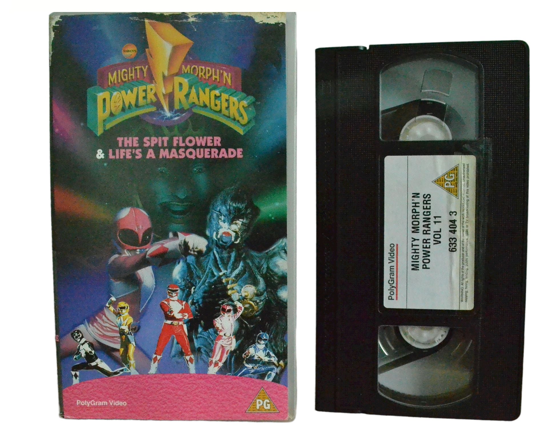 Mighty Morph 'N Power Rangers - The Spit Flower & Life's A Masquerade - Polygram Video - Childrens - Pal VHS-