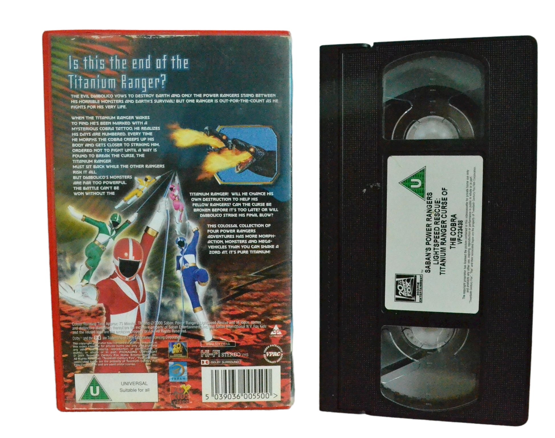 Saban's Power Rangers - Lightspeed Rescue Titanium Ranger Cusrse of the Cobra - Fox Kids Video - Childrens - Pal VHS-