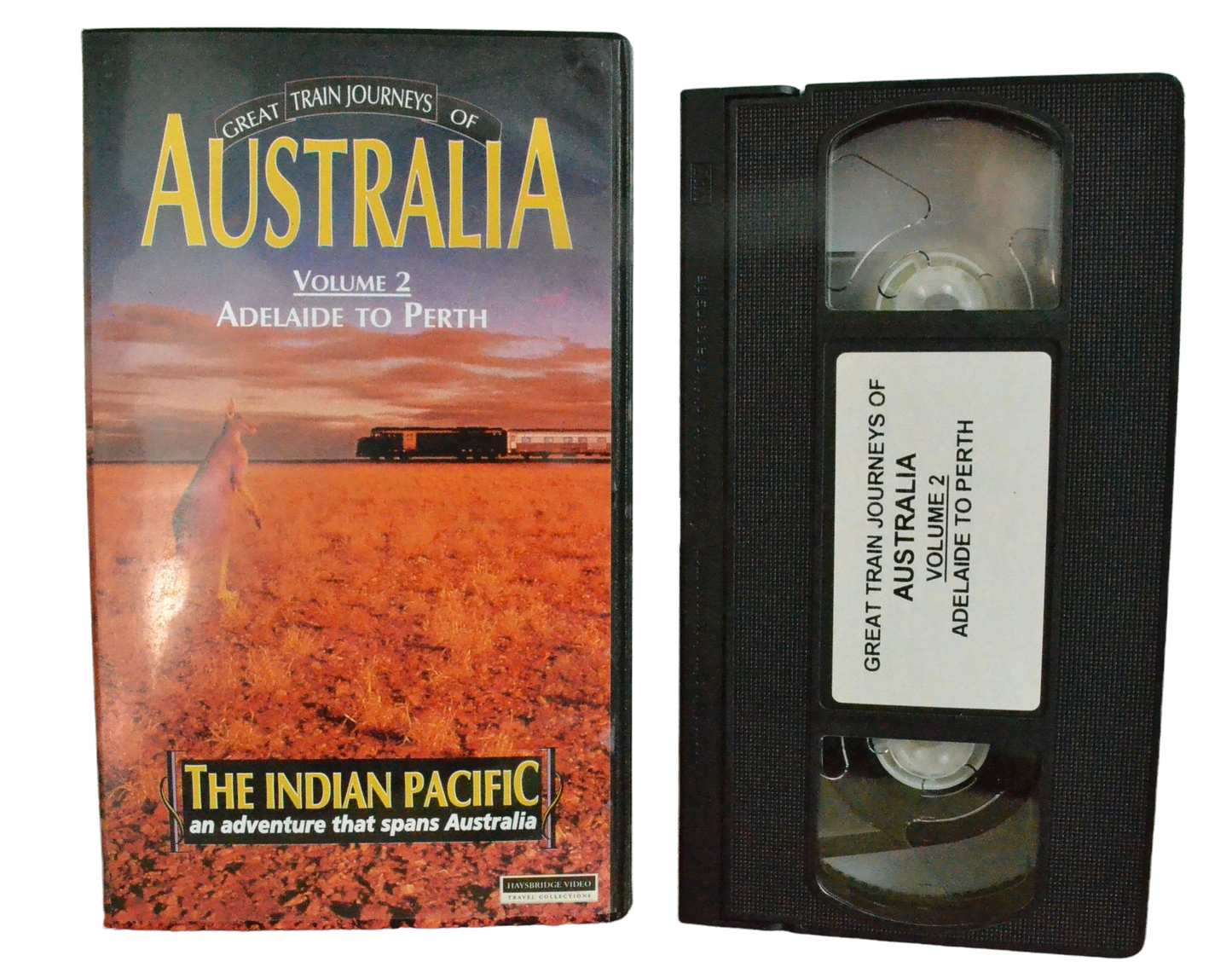 Great Train Journeys Of Australia - Volume 2 - Adelaide To Perth - Street Remley - Haysbridge Video Travel Collection - Vintage - Pal VHS-
