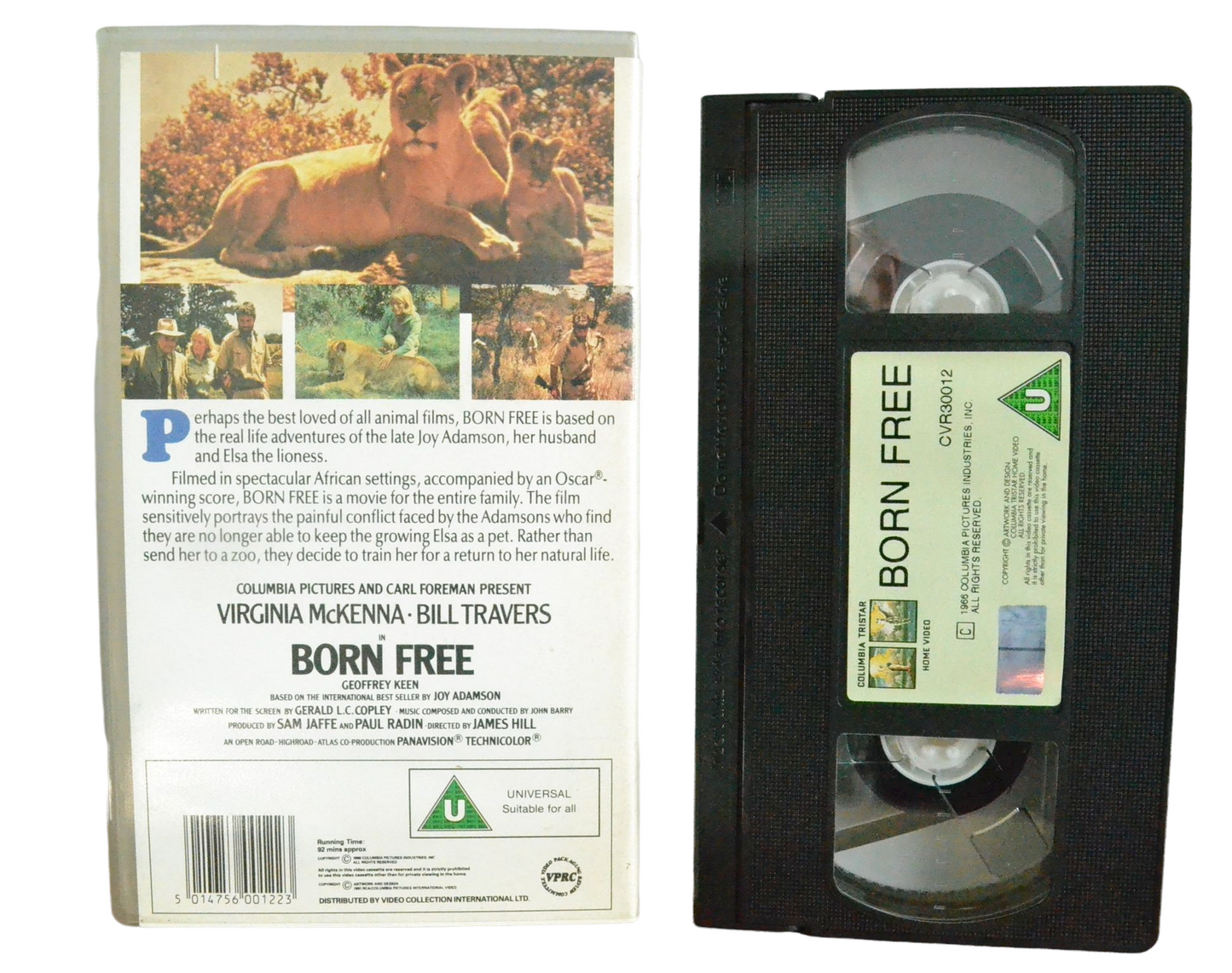Born Free - The Story - Virginia McKenna - Columbia Pictures - Vintage - Pal VHS-