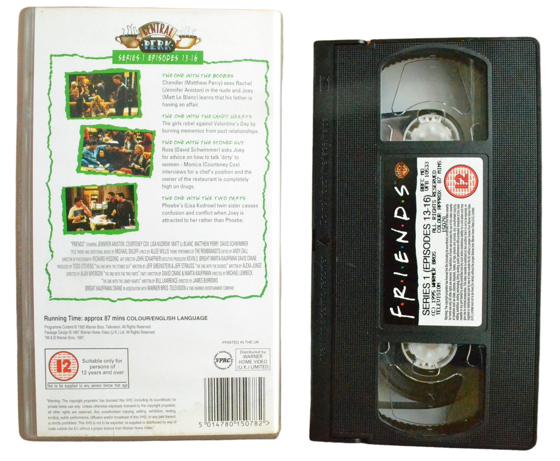 Friends: Series 1 (Episodes 13-16) - Jennifer Aniston - Warner Home Video - Vintage - Pal VHS-