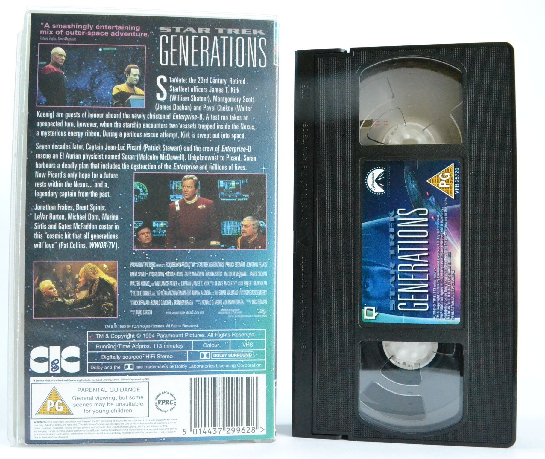 Star Trek: Generations - Sci-Fi Space Opera - Family Feature Film - Pal - VHS-