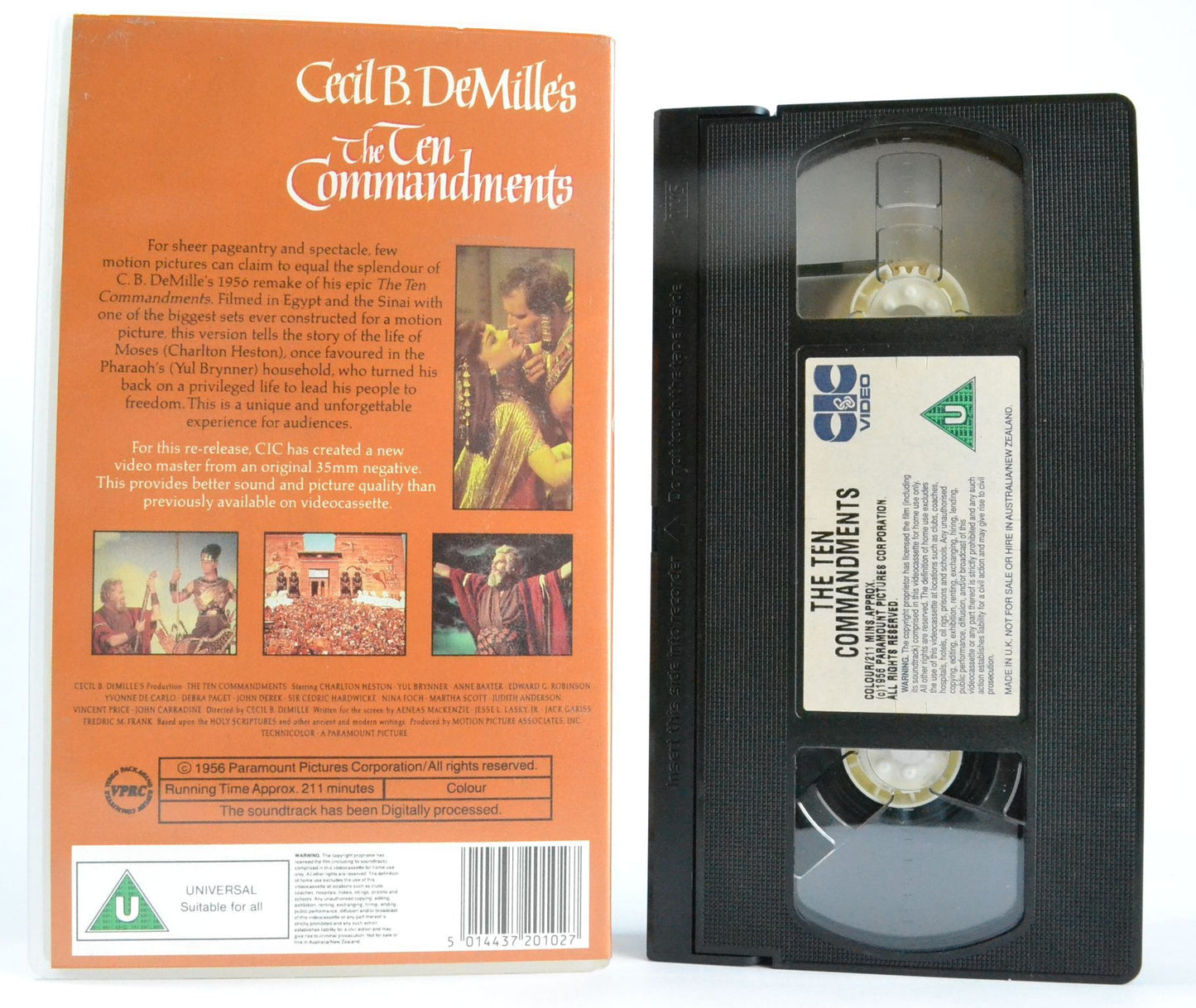 The Ten Commandments: Cicil B. DeMille - Digitally Remastered (1956) Classic - VHS-