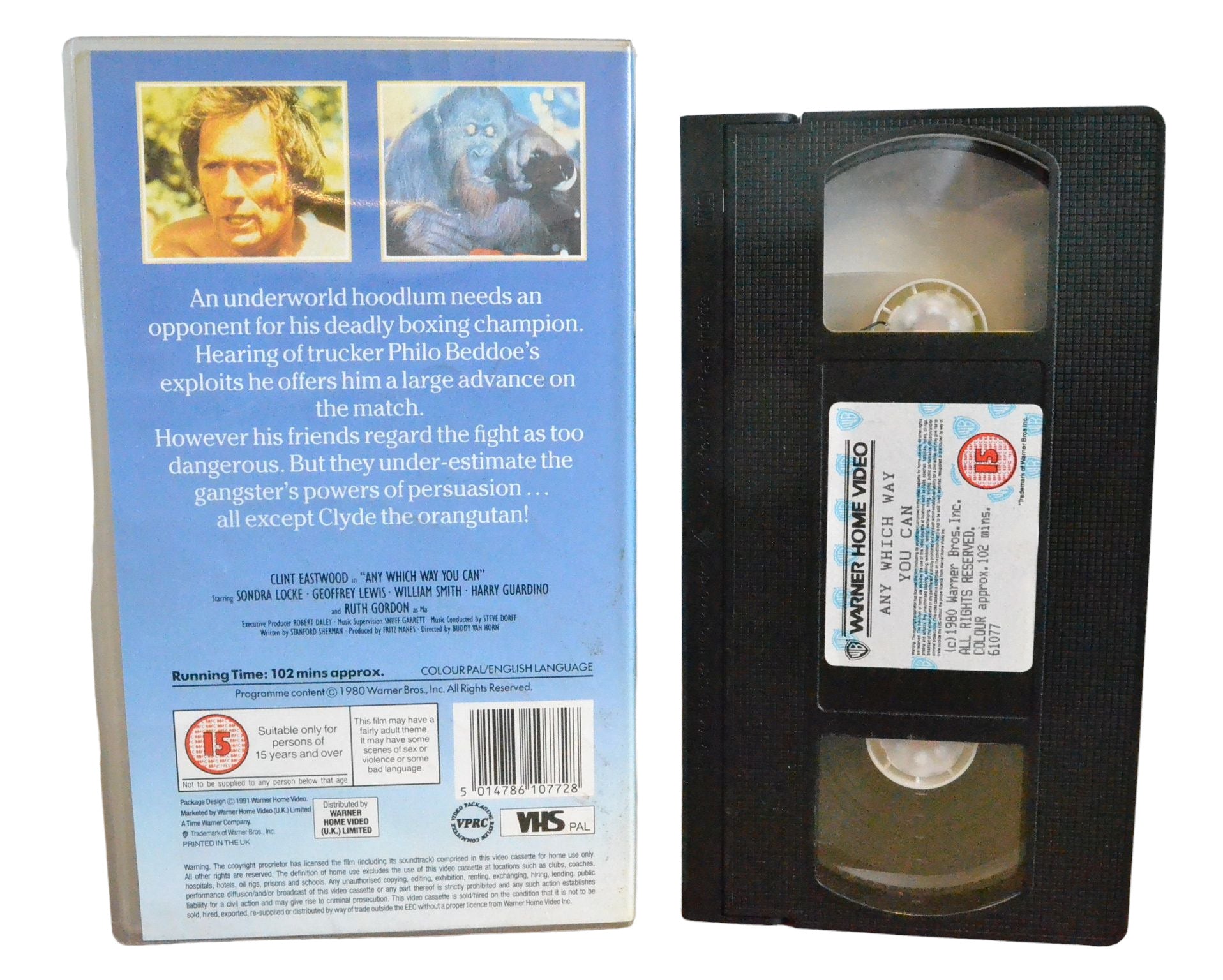 Any Which Way You Can - Clint Eastwood - Warner Home Video - PES61077 - Action - Pal - VHS-