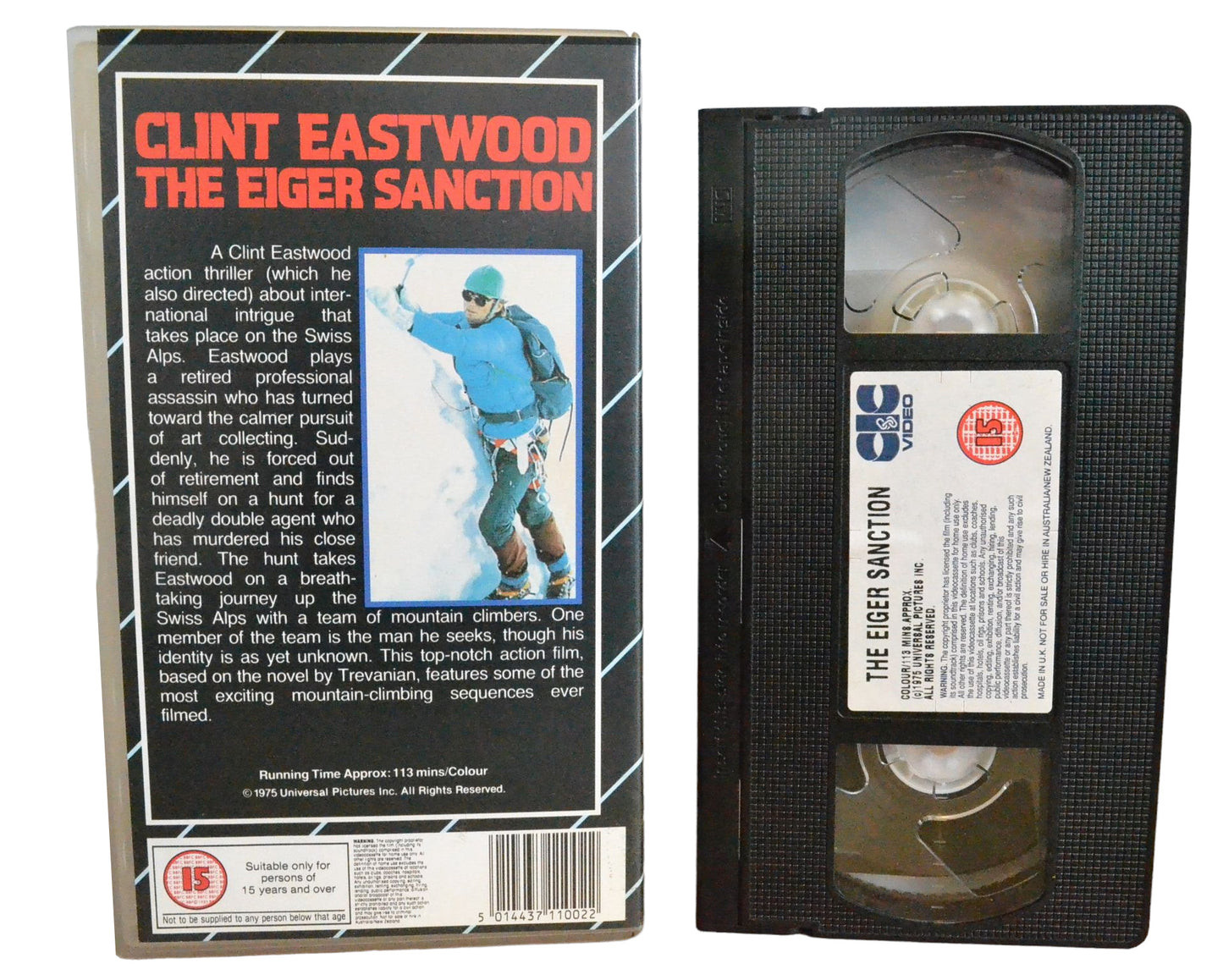 The Eiger Sanction - Clint Eastwood - CIC Video - VHR1100 - Action - Pal - VHS-