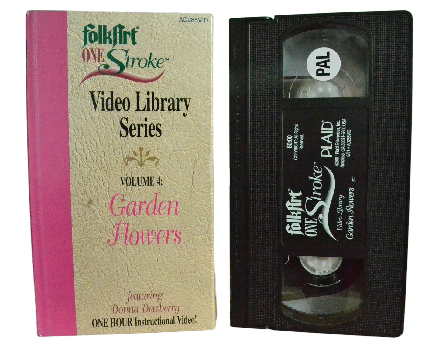 Folk Art One Stroke - Video Library - Garden Flowers - PLAID - Carton Box - Pal VHS-