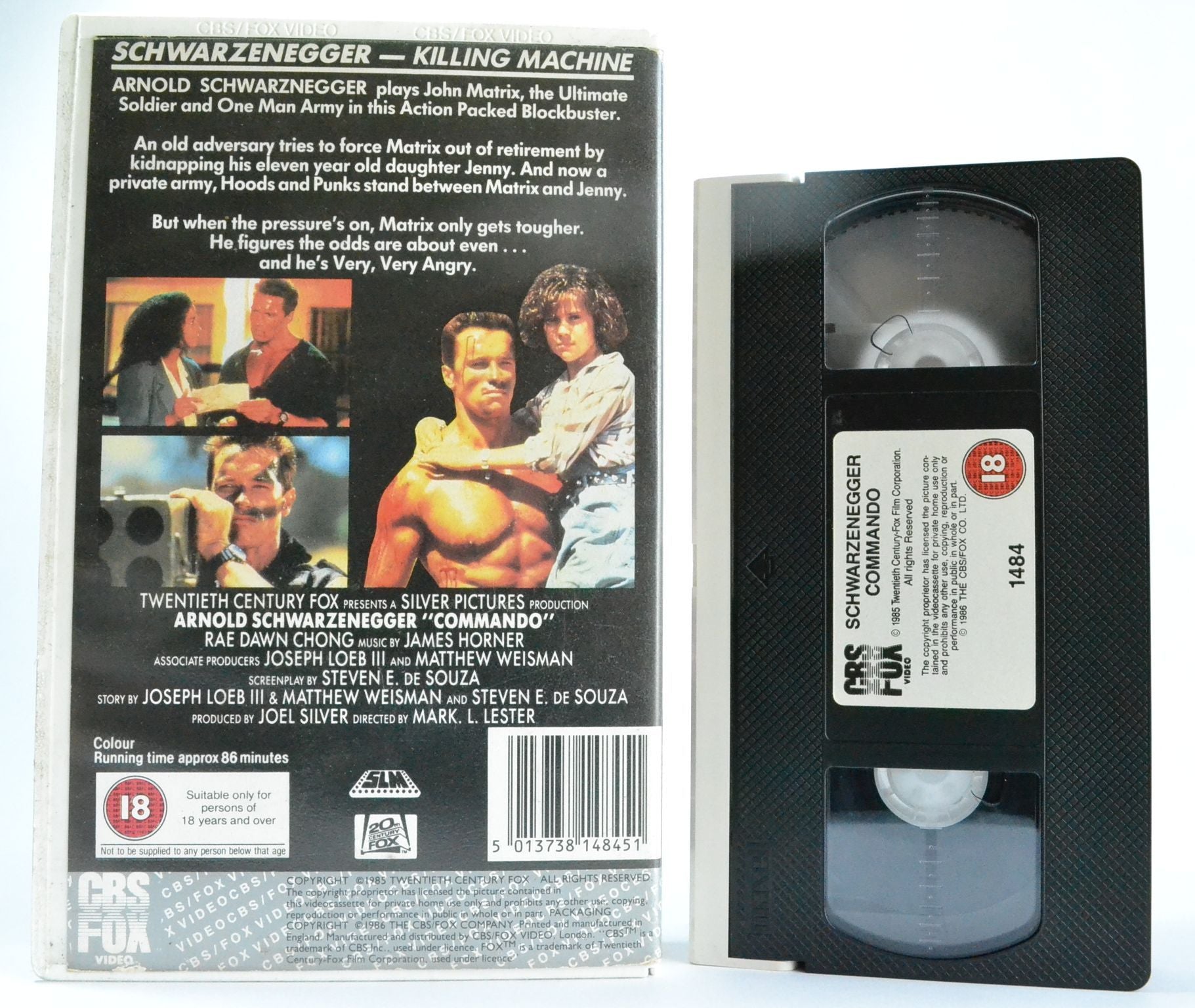 Commando: Large Box - Schwarzenegger - Bullet Happy - 80’s Action - CBS - VHS-