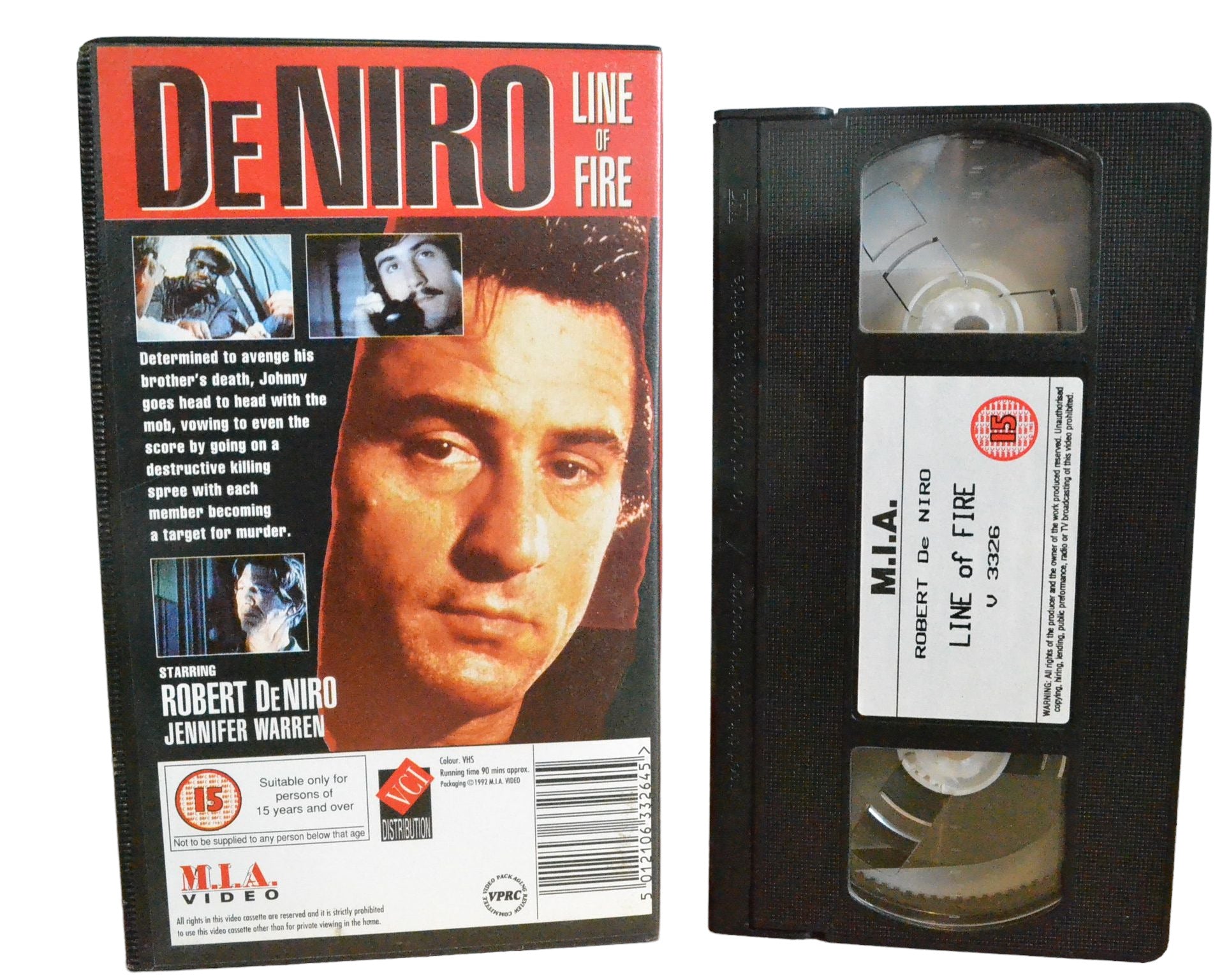 Robert De Niro Line Of Fire - Robert De Niro - M.I.A. Video - V3326 - Action - Pal - VHS-