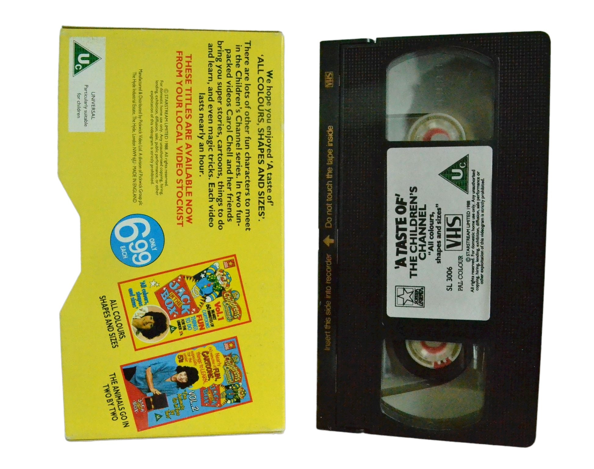 A Taste Of' - The Children's Channel "All colours, shape and sizes" - Screen Legends - Carton Box - Pal VHS-