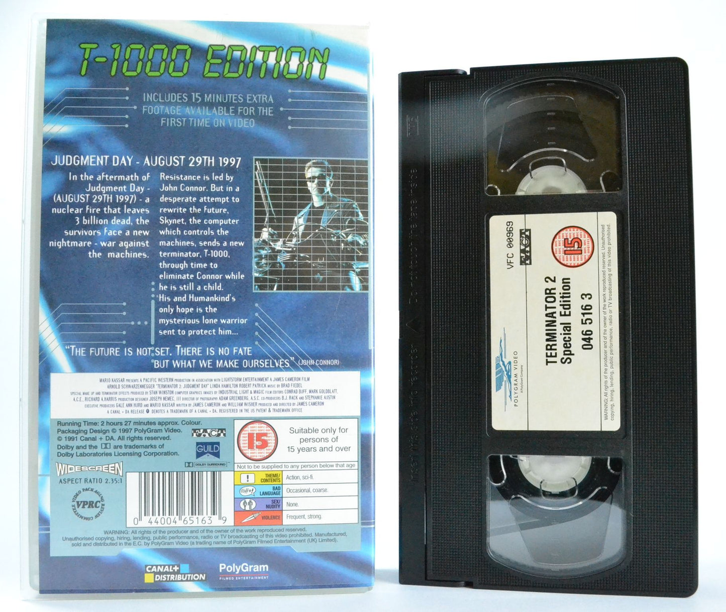 T2 Terminator 2: Judgement Day - Schwarzenegger Action [T-1000 Widescreen] VHS-