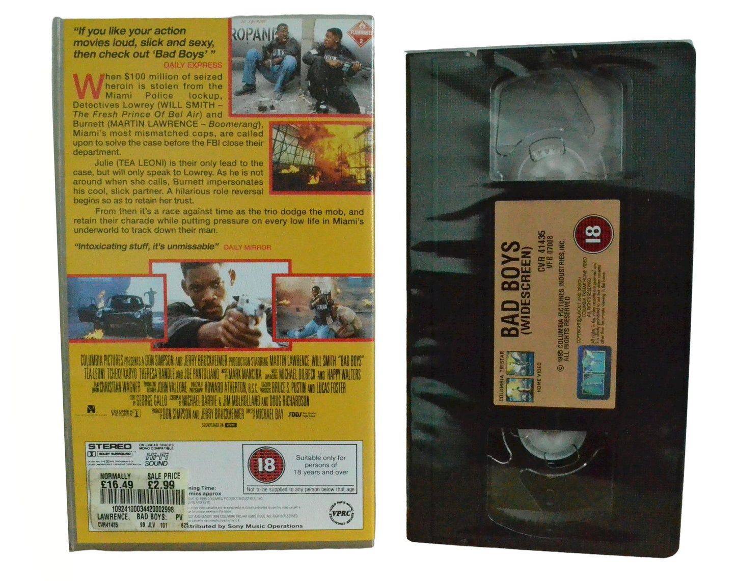 Bad Boys (Widescreen) - Will Smith - Columbia Tristar Home Video - Brand New Sealed - Pal VHS-