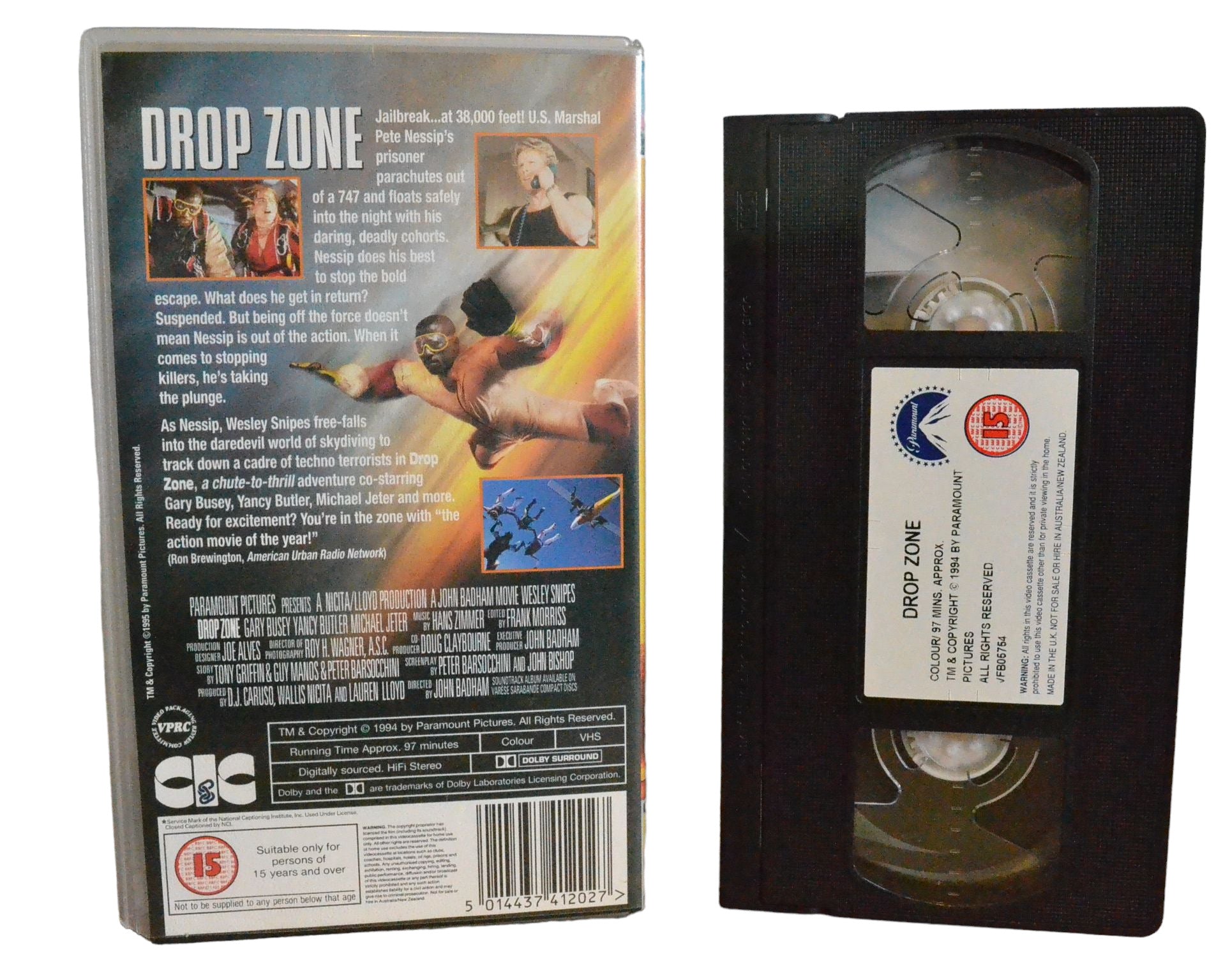 Drop Zone - Wesley Snipes - Paramount Pictures - VHR4120 - Action - Pal - VHS-