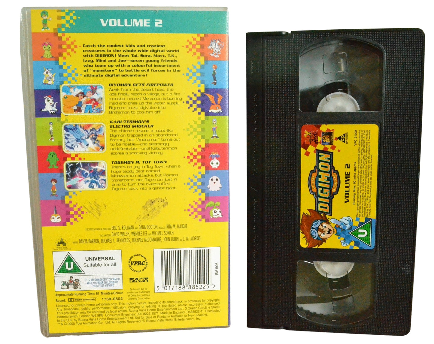 Digimon : Digital Monsters Volume 2 - Fox Kids Video - D888522 - Children - Pal - VHS-
