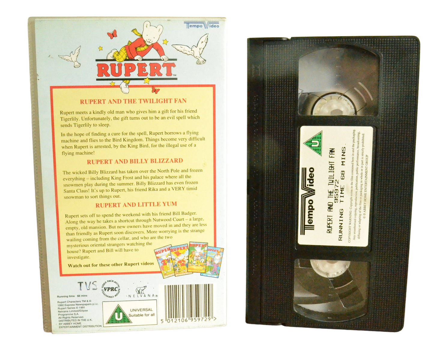 Rupert And The Twilight Fan - Julie Lemieux - Tempo Video - VHS 95972 - Childrens - Pal - VHS-