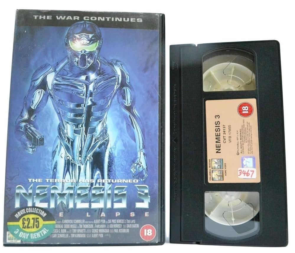 Nemesis 3: Time Lapse / Prey Harder [Mutant Warrior/Hungry Cyborgs] Large - OOP VHS-