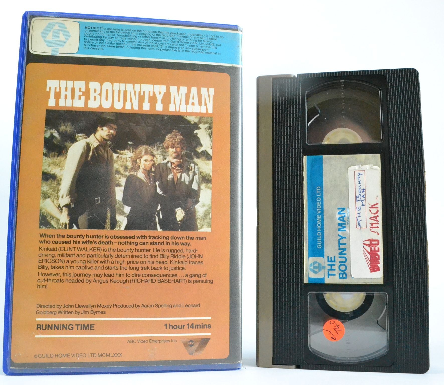 The Bounty Man: [Clint Walker] Large Box Guild - Pre-Cert - TV Movie - Western - VHS-
