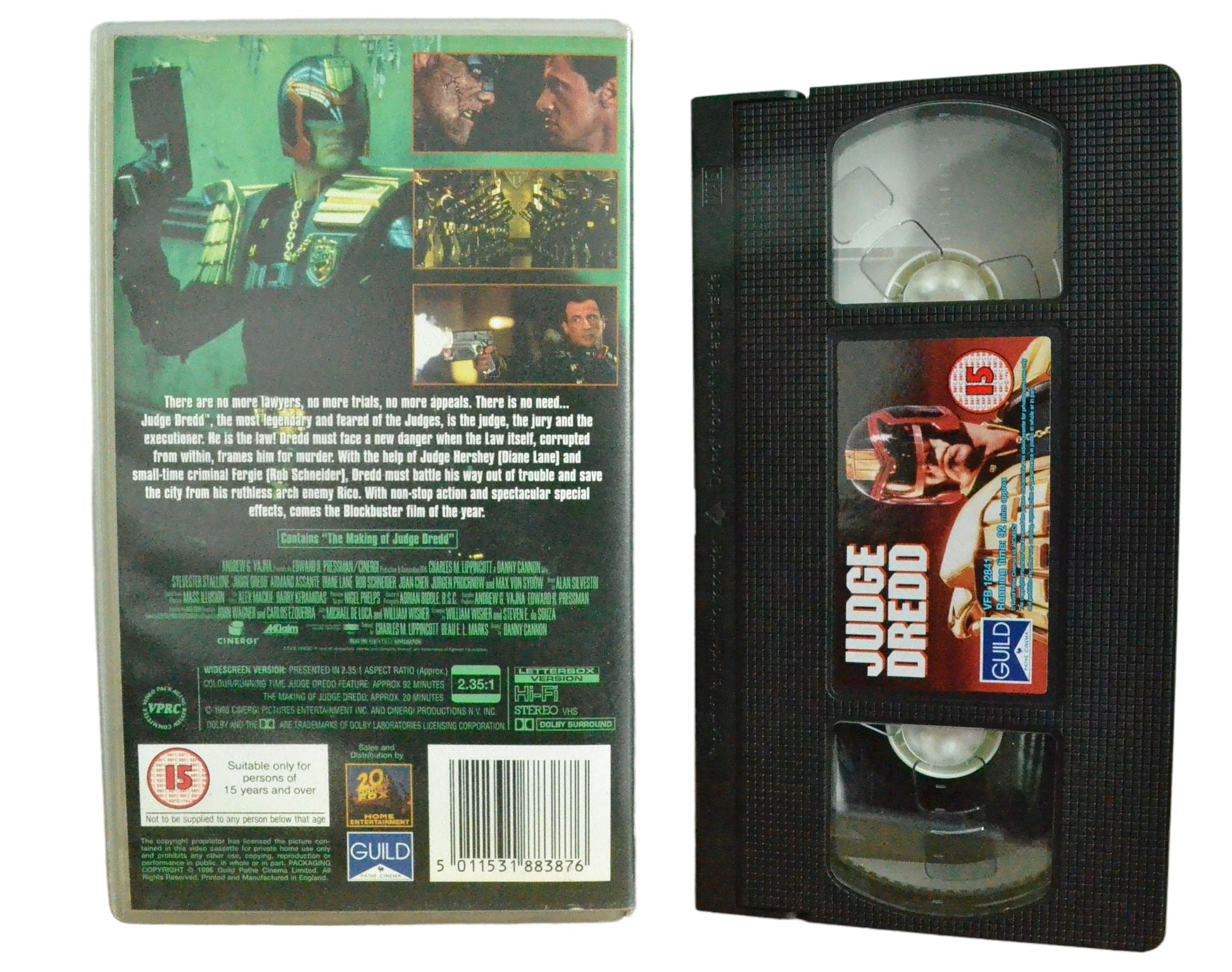 Judge Dredd (Widescreen Special Edition) - Sylvester Stallone - 20th Century Fox Home Entertainment - Vintage - Pal VHS-