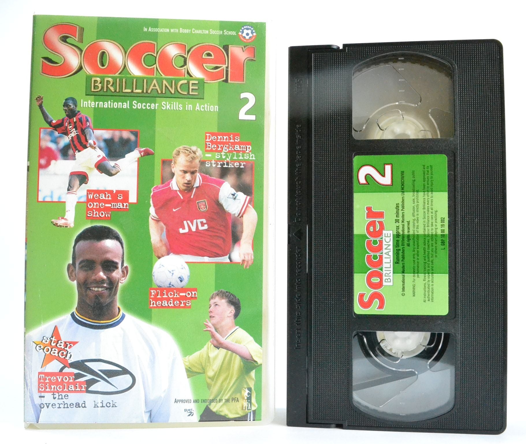 Soccer Brilliance 2: Weah/Bergkamp [Flick-on Headers Explained] B.Charlton - VHS-