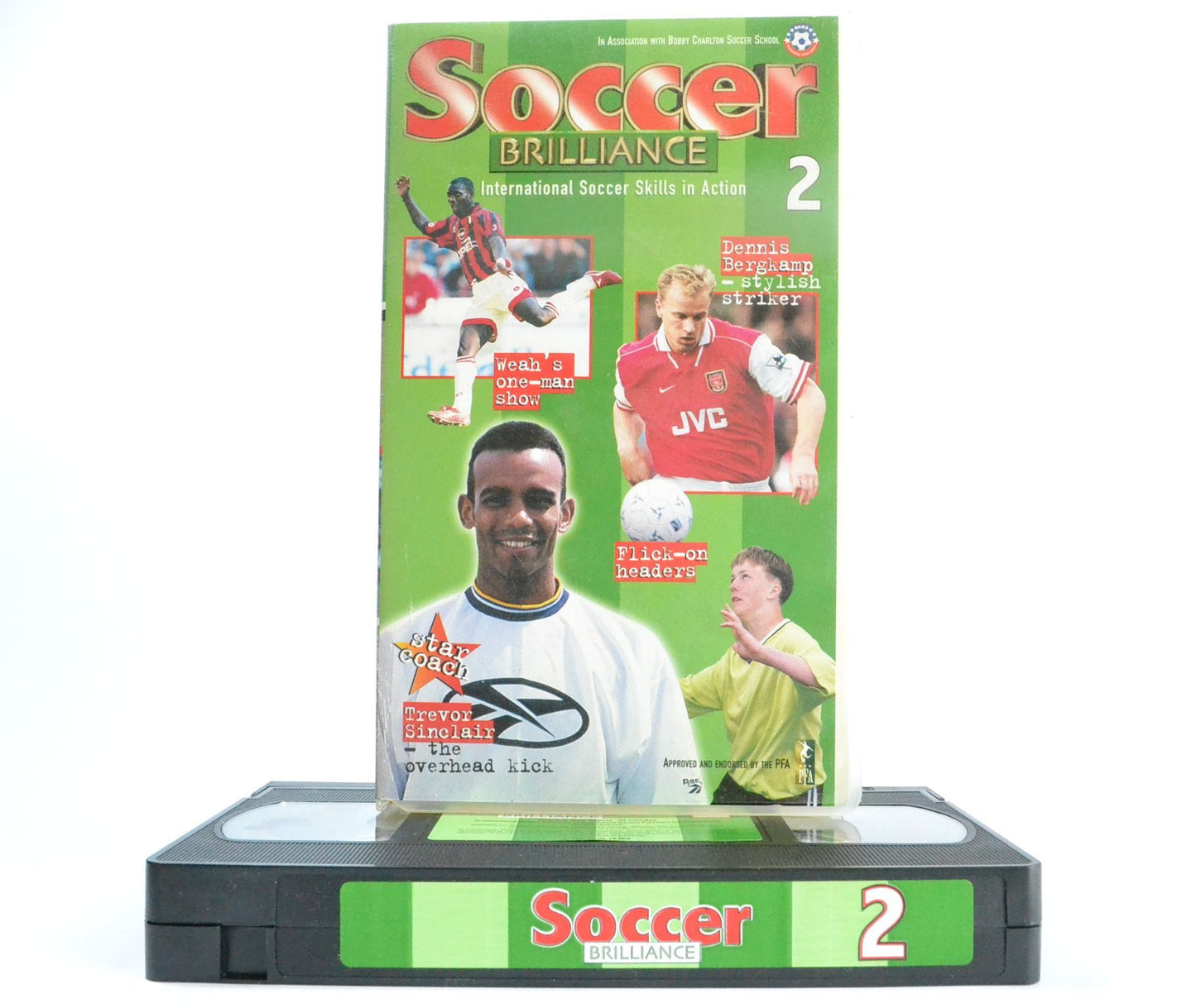 Soccer Brilliance 2: Weah/Bergkamp [Flick-on Headers Explained] B.Charlton - VHS-